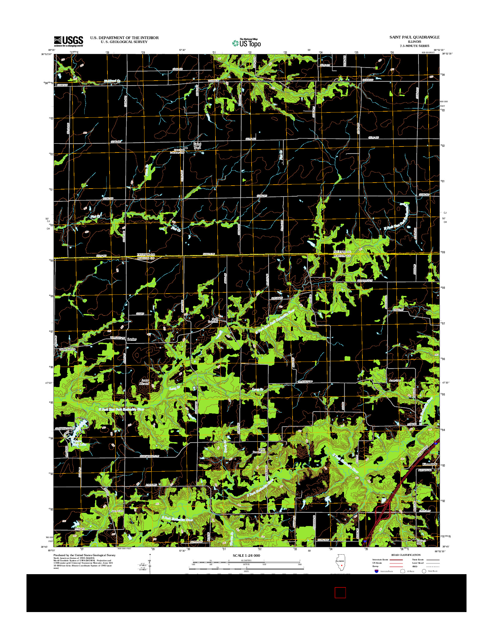 USGS US TOPO 7.5-MINUTE MAP FOR SAINT PAUL, IL 2012