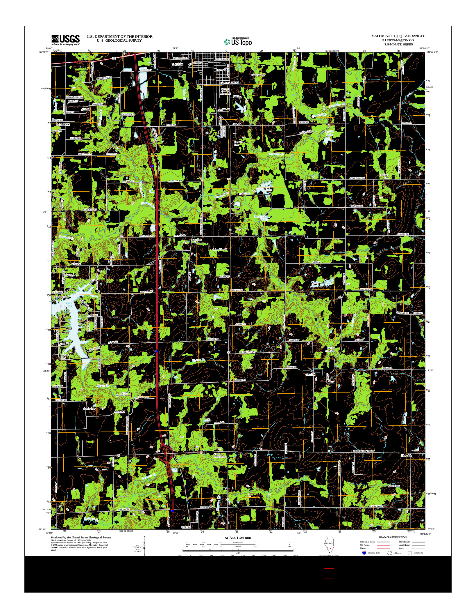 USGS US TOPO 7.5-MINUTE MAP FOR SALEM SOUTH, IL 2012