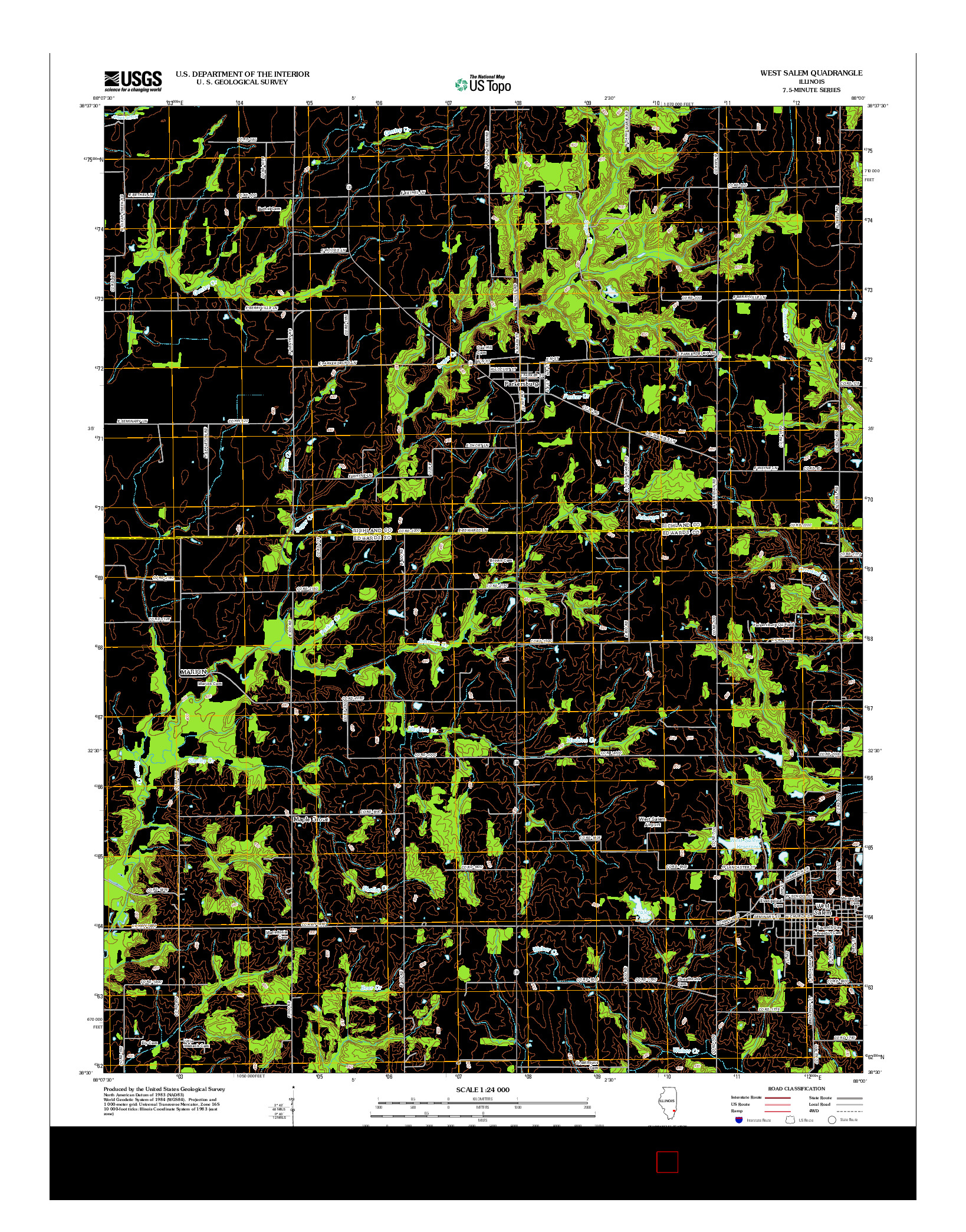 USGS US TOPO 7.5-MINUTE MAP FOR WEST SALEM, IL 2012