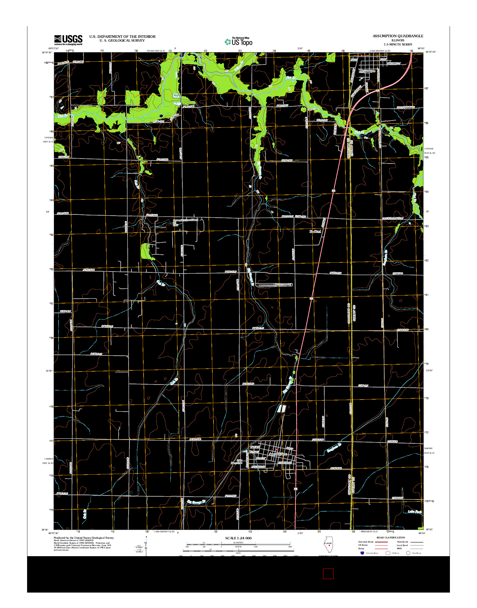 USGS US TOPO 7.5-MINUTE MAP FOR ASSUMPTION, IL 2012