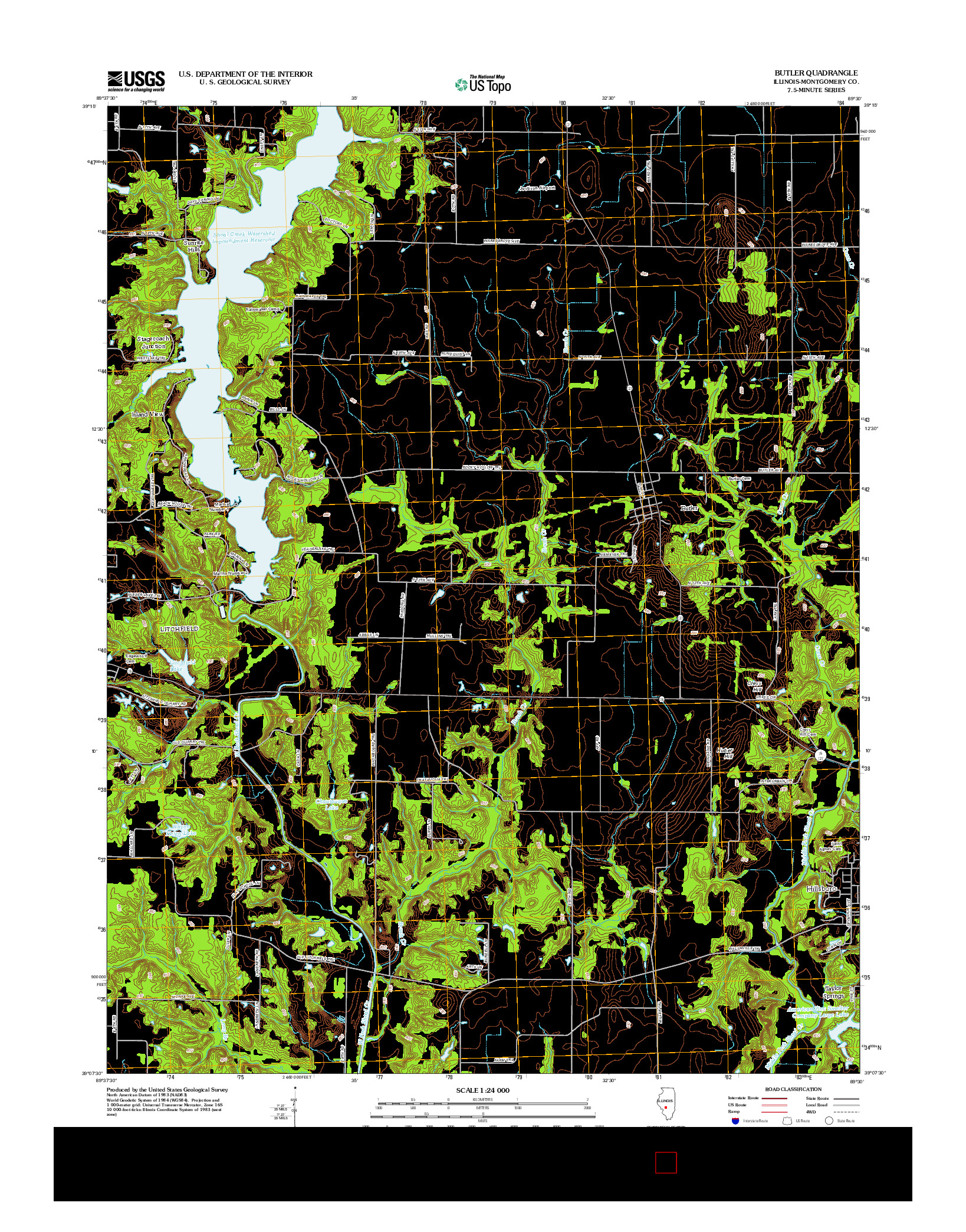 USGS US TOPO 7.5-MINUTE MAP FOR BUTLER, IL 2012
