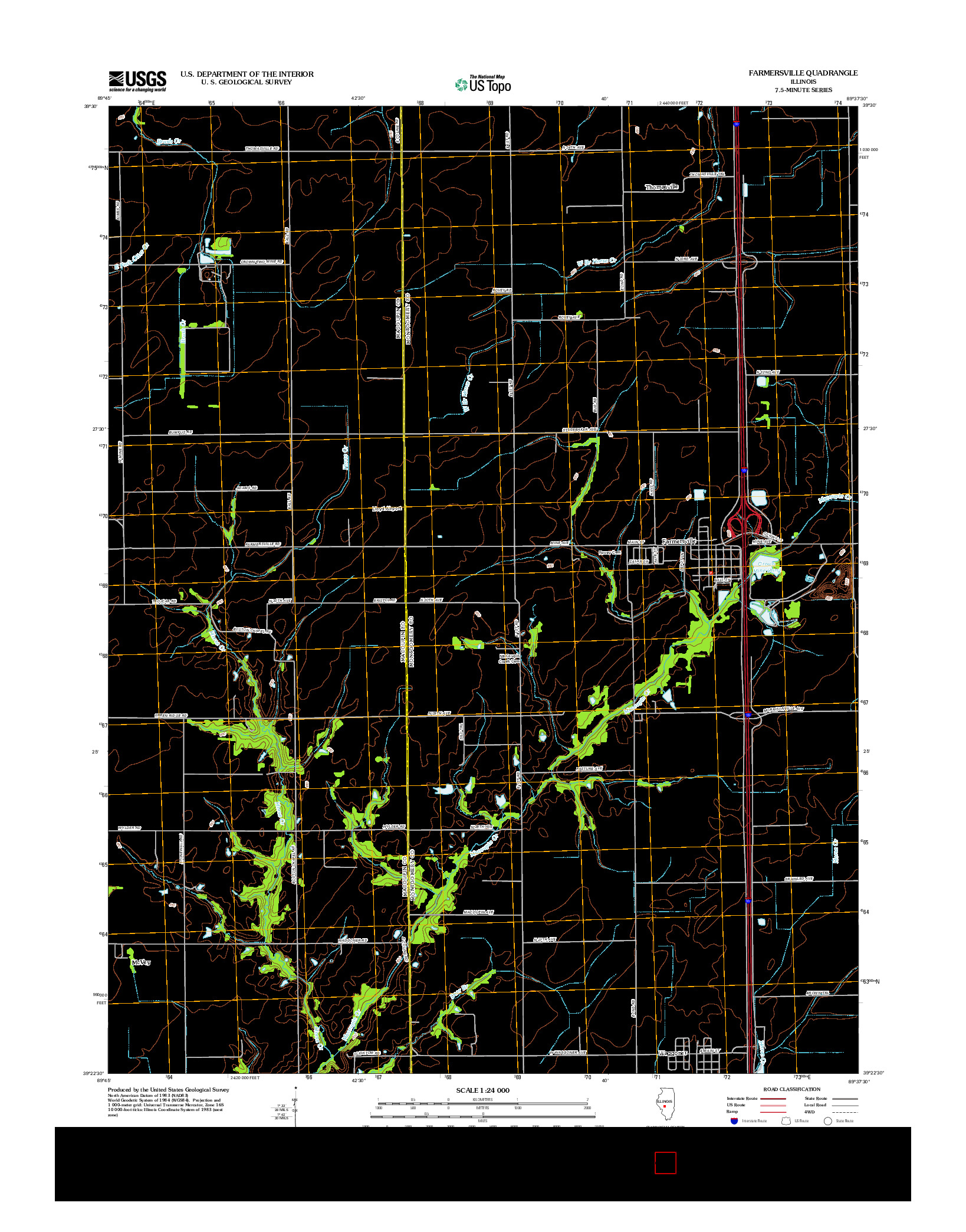 USGS US TOPO 7.5-MINUTE MAP FOR FARMERSVILLE, IL 2012