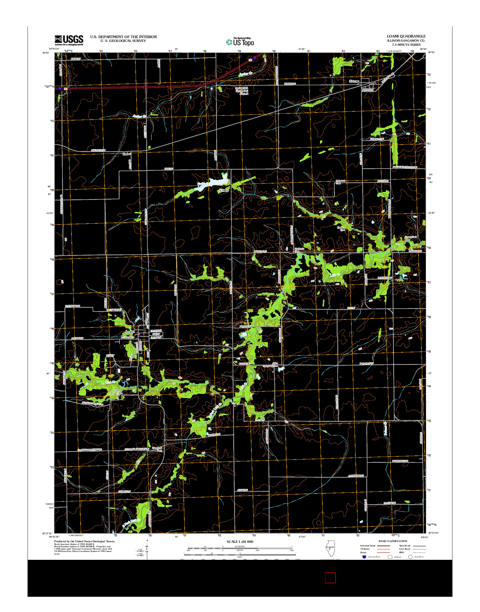 USGS US TOPO 7.5-MINUTE MAP FOR LOAMI, IL 2012