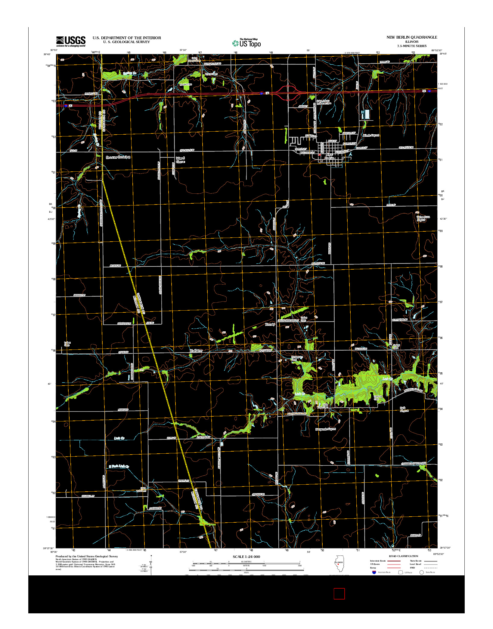 USGS US TOPO 7.5-MINUTE MAP FOR NEW BERLIN, IL 2012