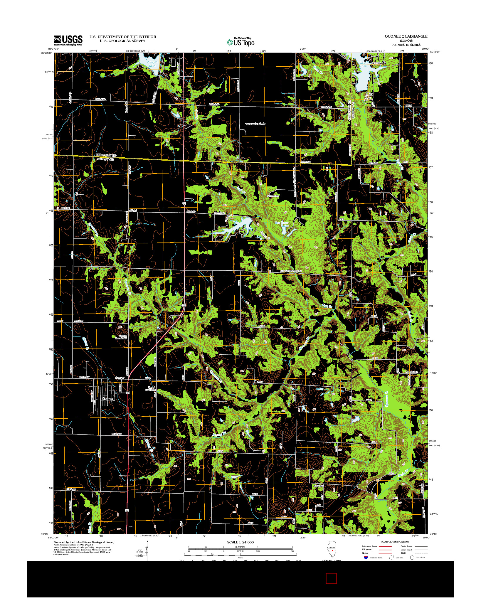 USGS US TOPO 7.5-MINUTE MAP FOR OCONEE, IL 2012