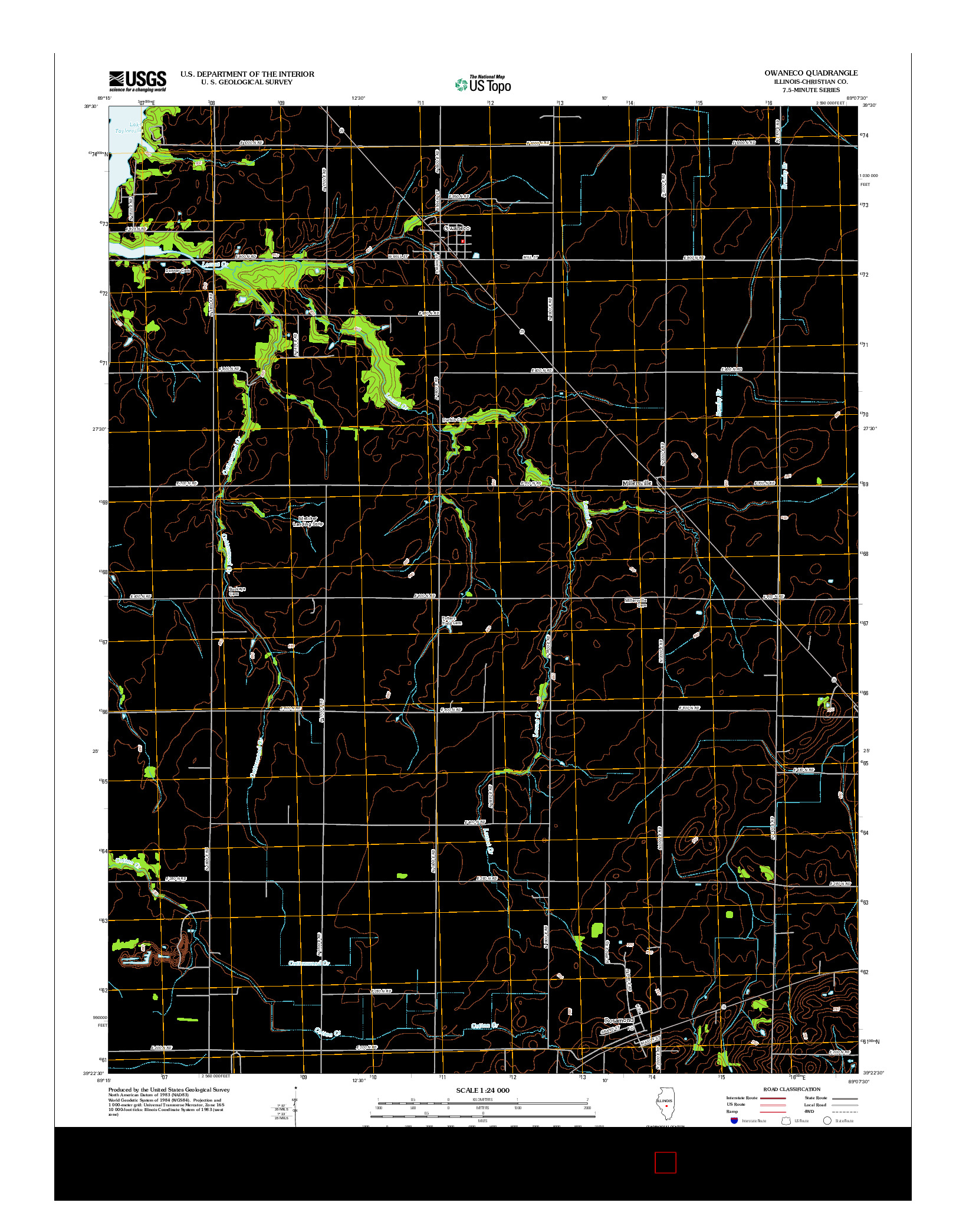 USGS US TOPO 7.5-MINUTE MAP FOR OWANECO, IL 2012