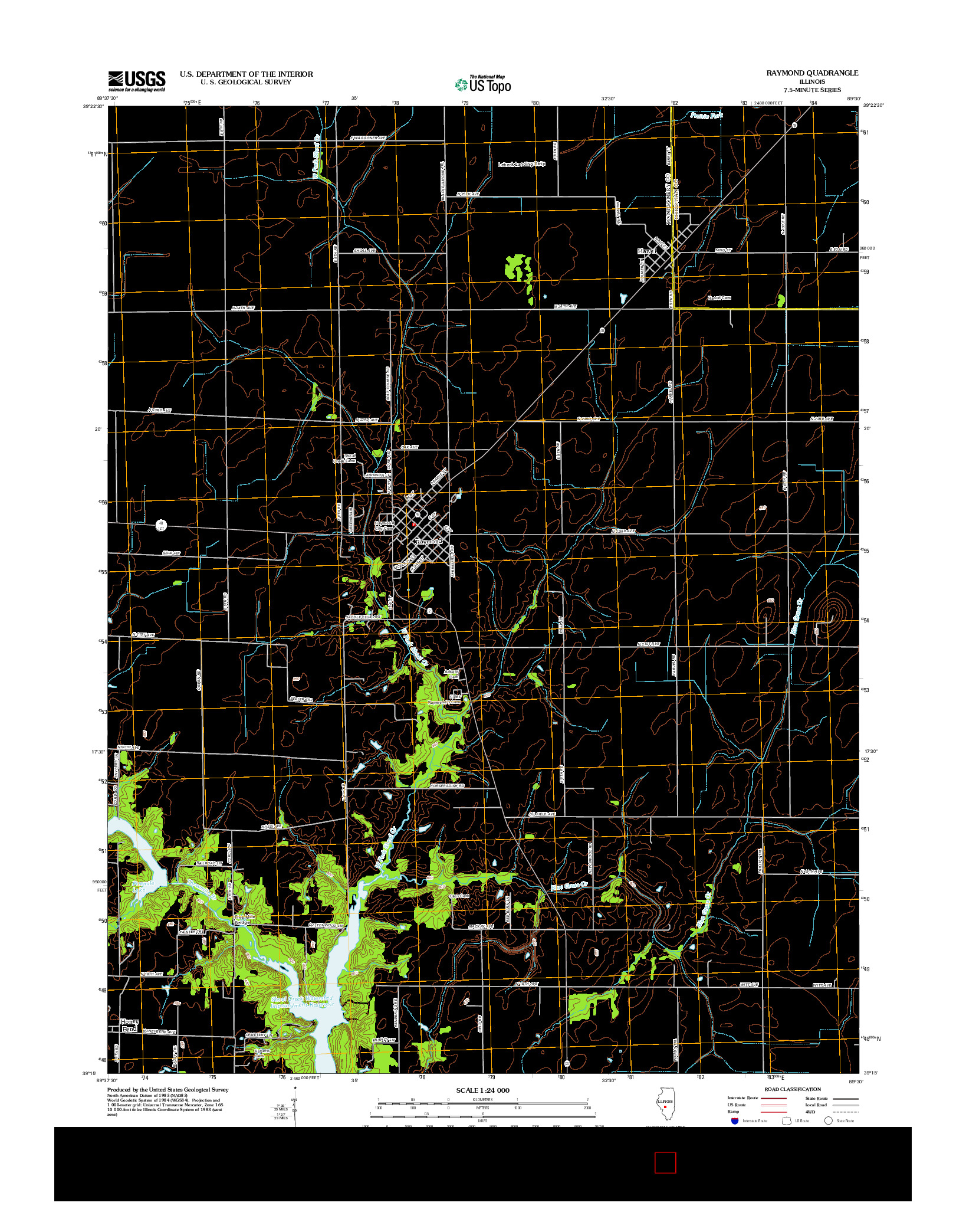 USGS US TOPO 7.5-MINUTE MAP FOR RAYMOND, IL 2012
