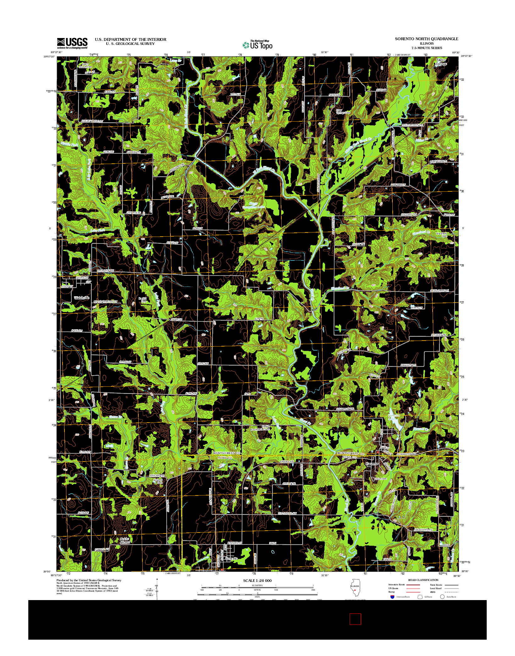 USGS US TOPO 7.5-MINUTE MAP FOR SORENTO NORTH, IL 2012