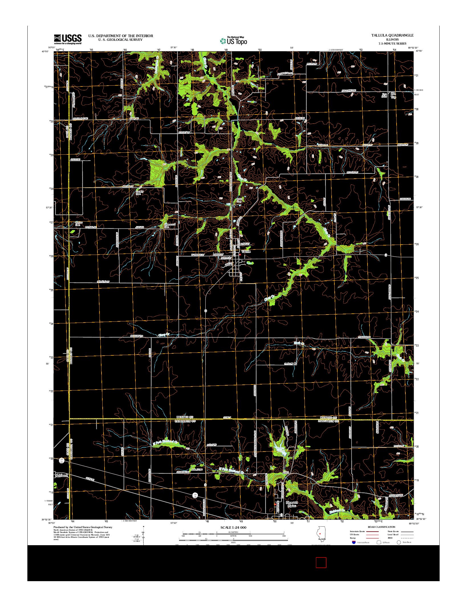 USGS US TOPO 7.5-MINUTE MAP FOR TALLULA, IL 2012