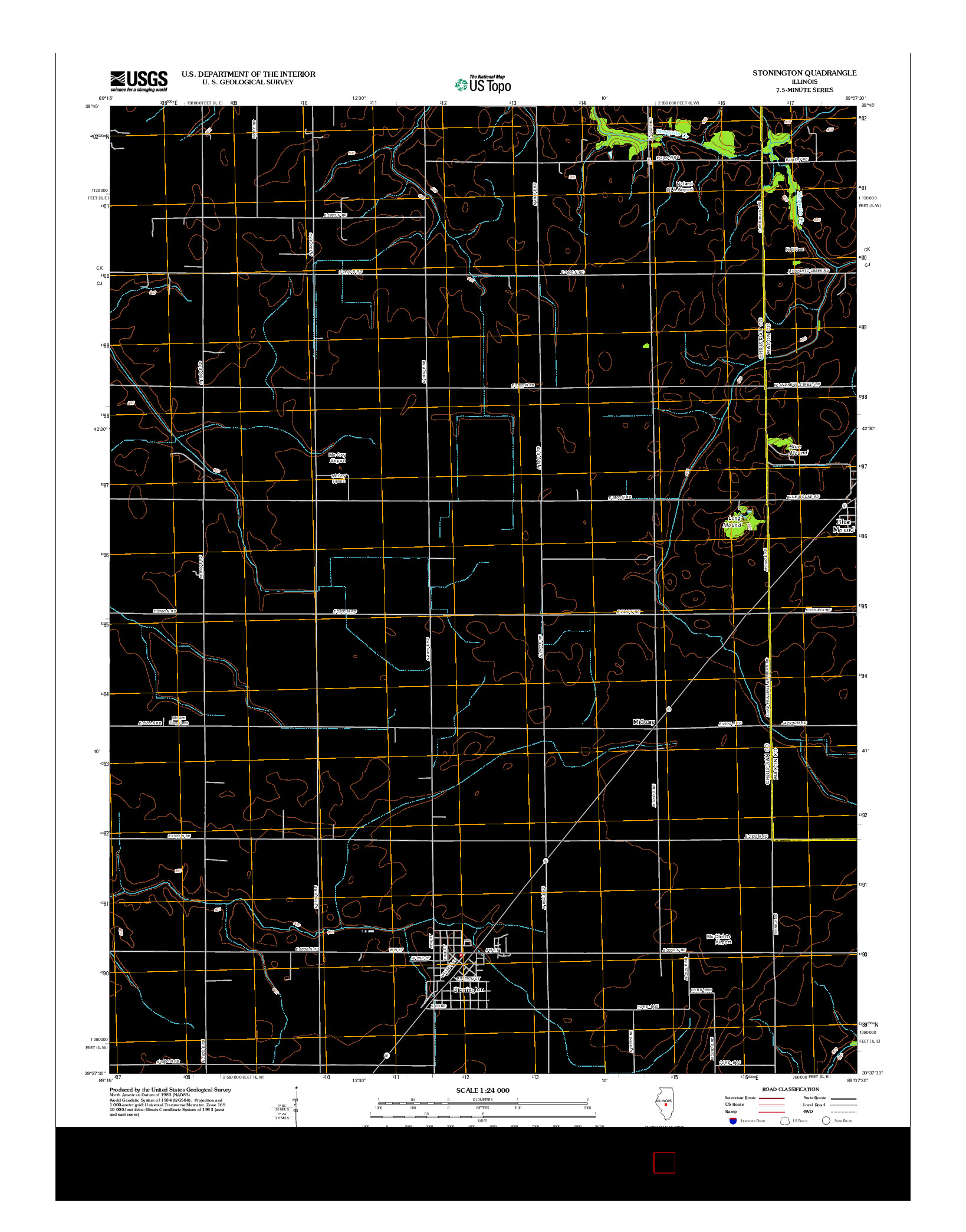 USGS US TOPO 7.5-MINUTE MAP FOR STONINGTON, IL 2012