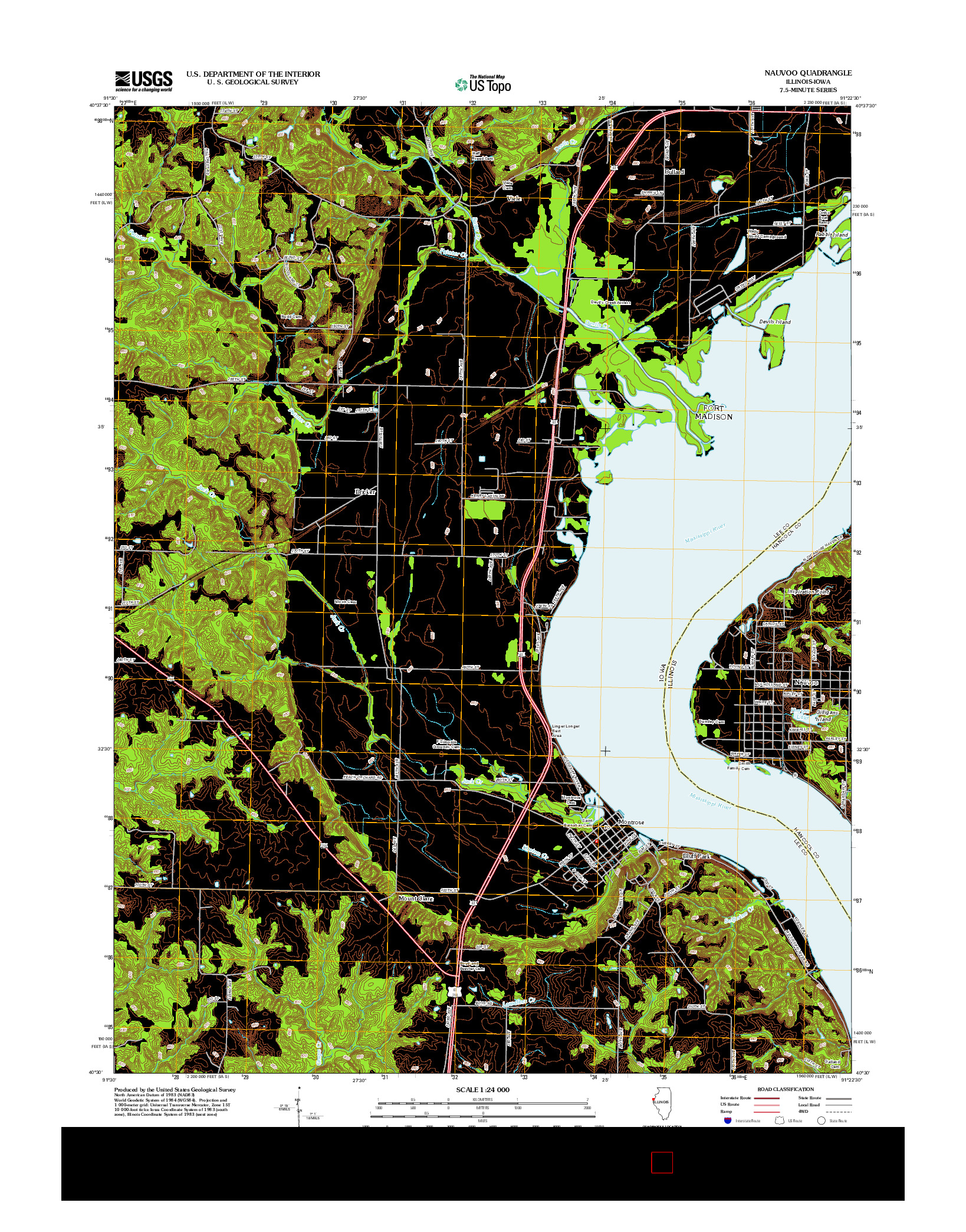 USGS US TOPO 7.5-MINUTE MAP FOR NAUVOO, IL-IA 2012