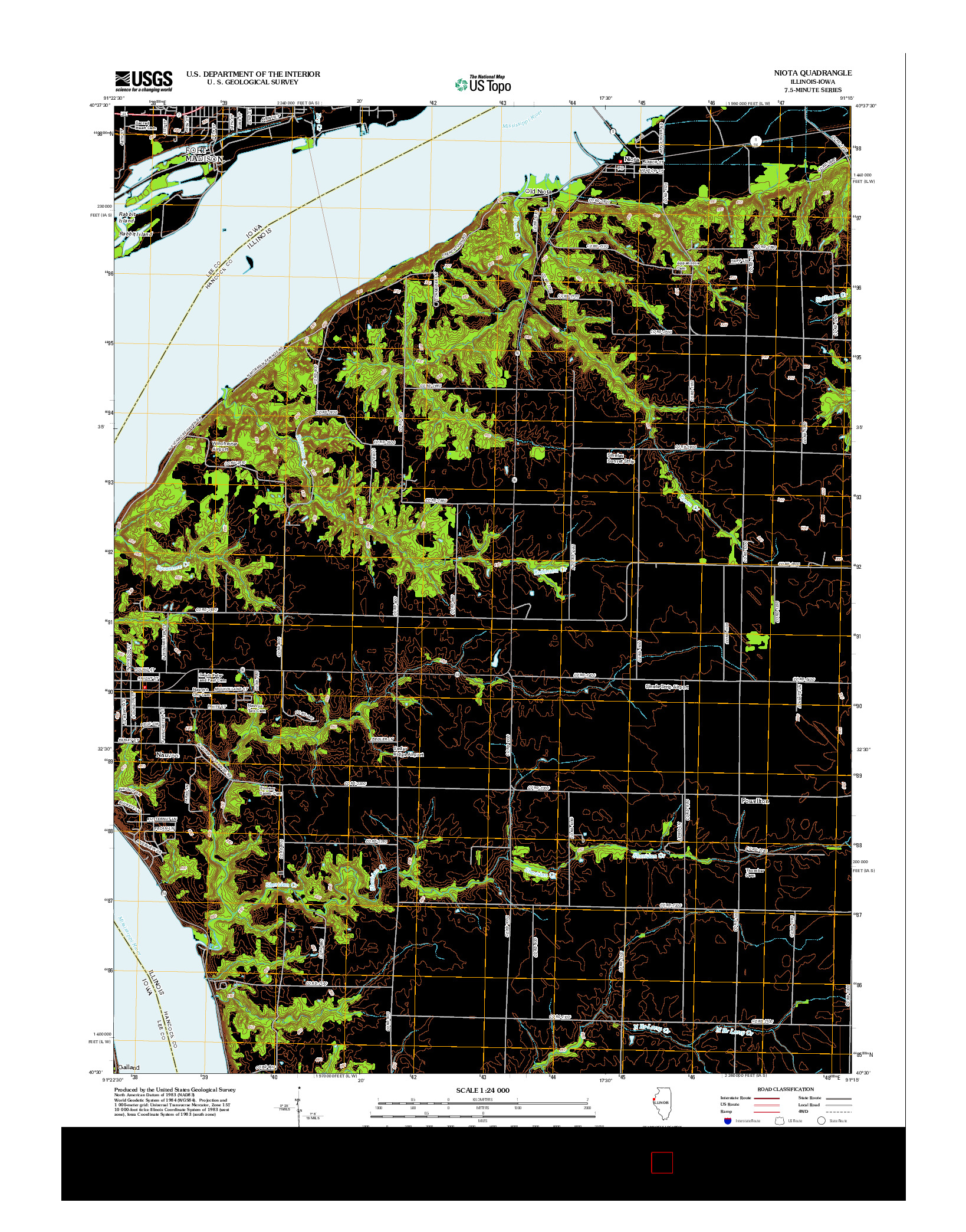 USGS US TOPO 7.5-MINUTE MAP FOR NIOTA, IL-IA 2012