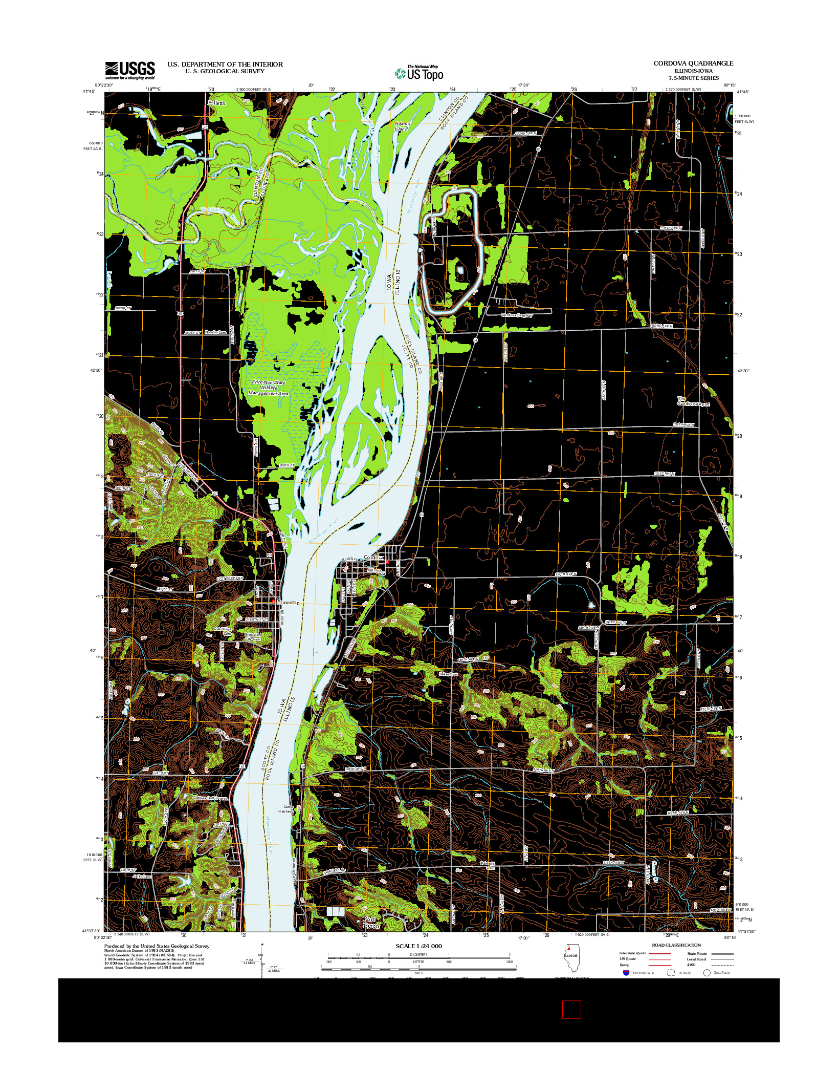 USGS US TOPO 7.5-MINUTE MAP FOR CORDOVA, IL-IA 2012