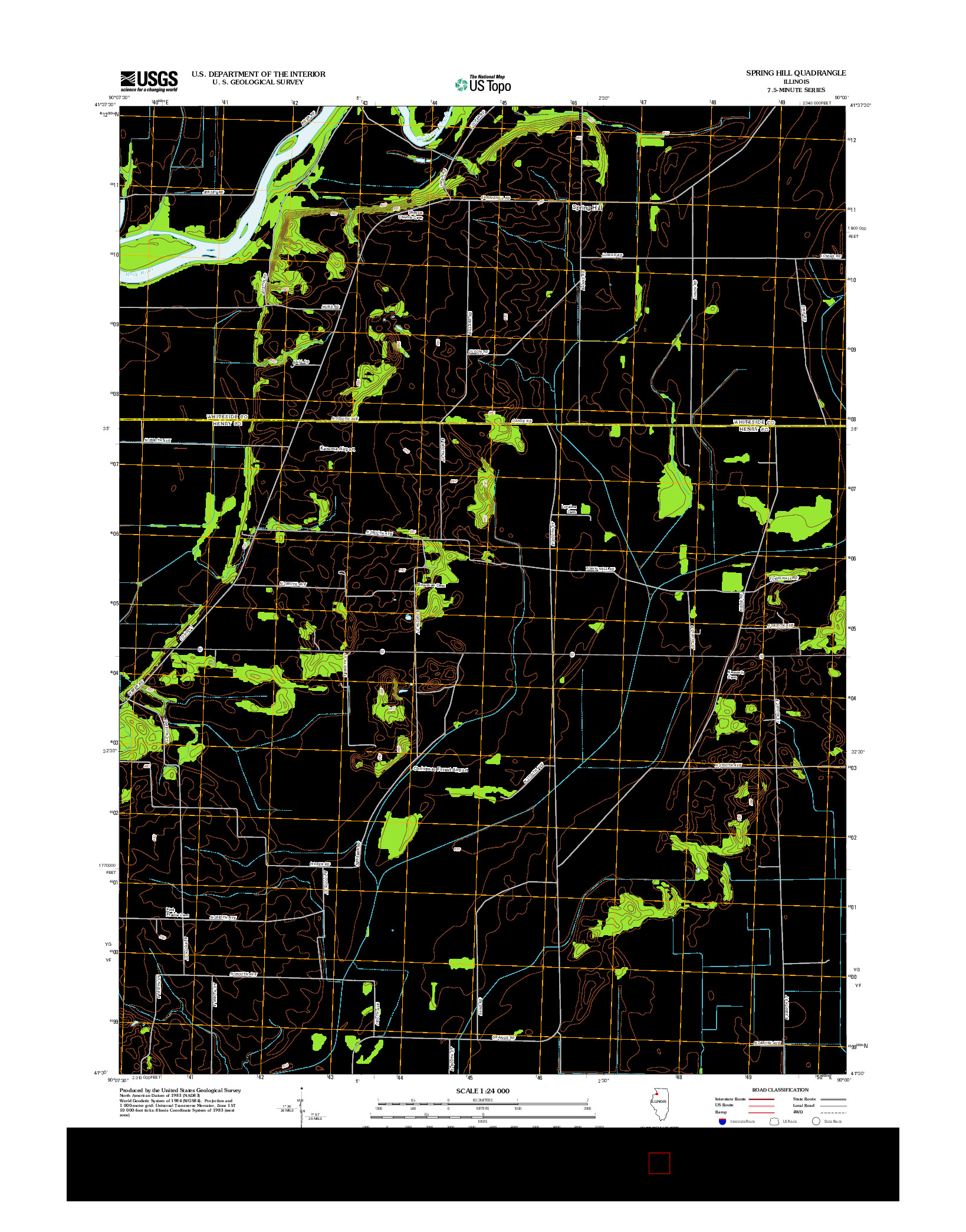 USGS US TOPO 7.5-MINUTE MAP FOR SPRING HILL, IL 2012