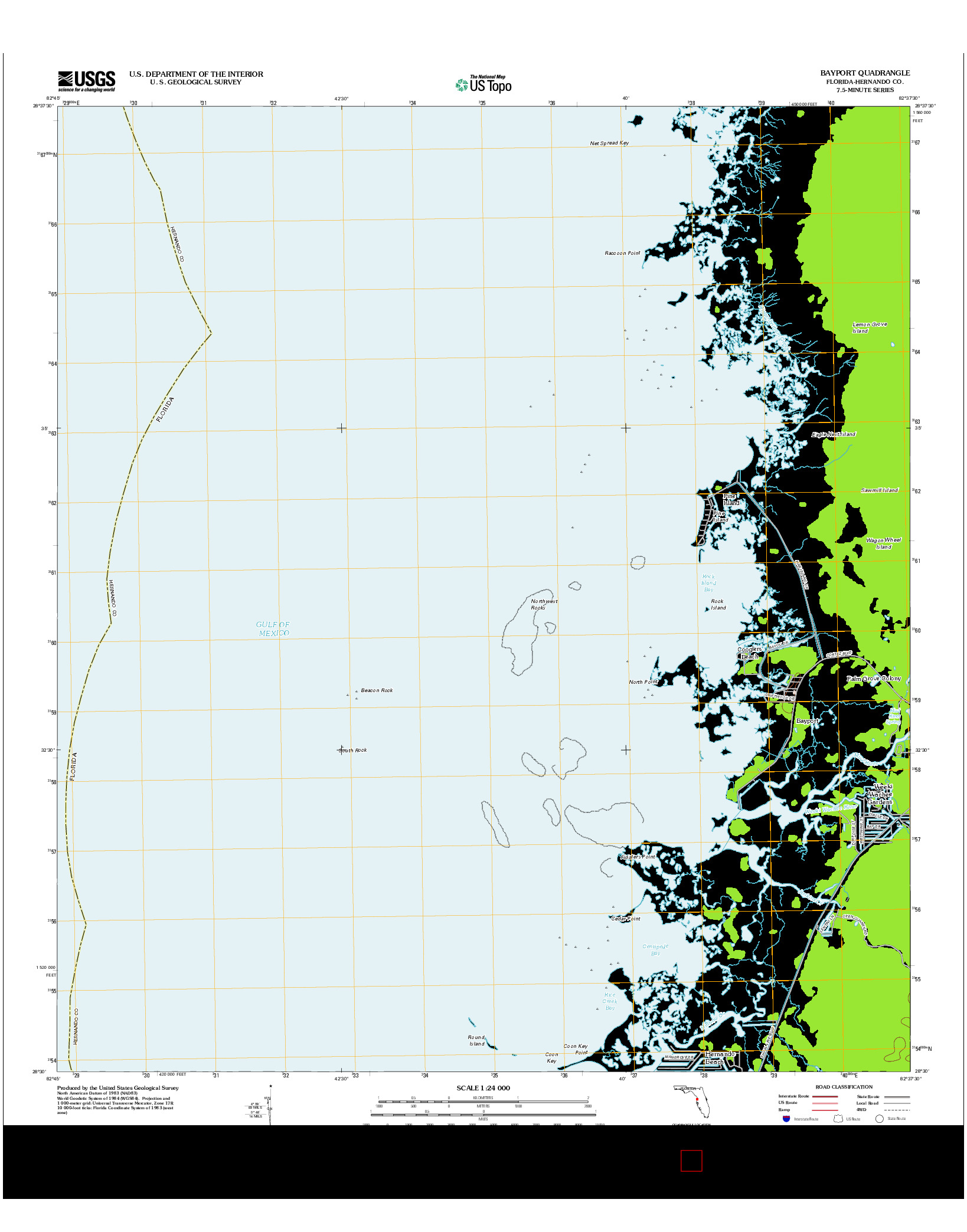 USGS US TOPO 7.5-MINUTE MAP FOR BAYPORT, FL 2012