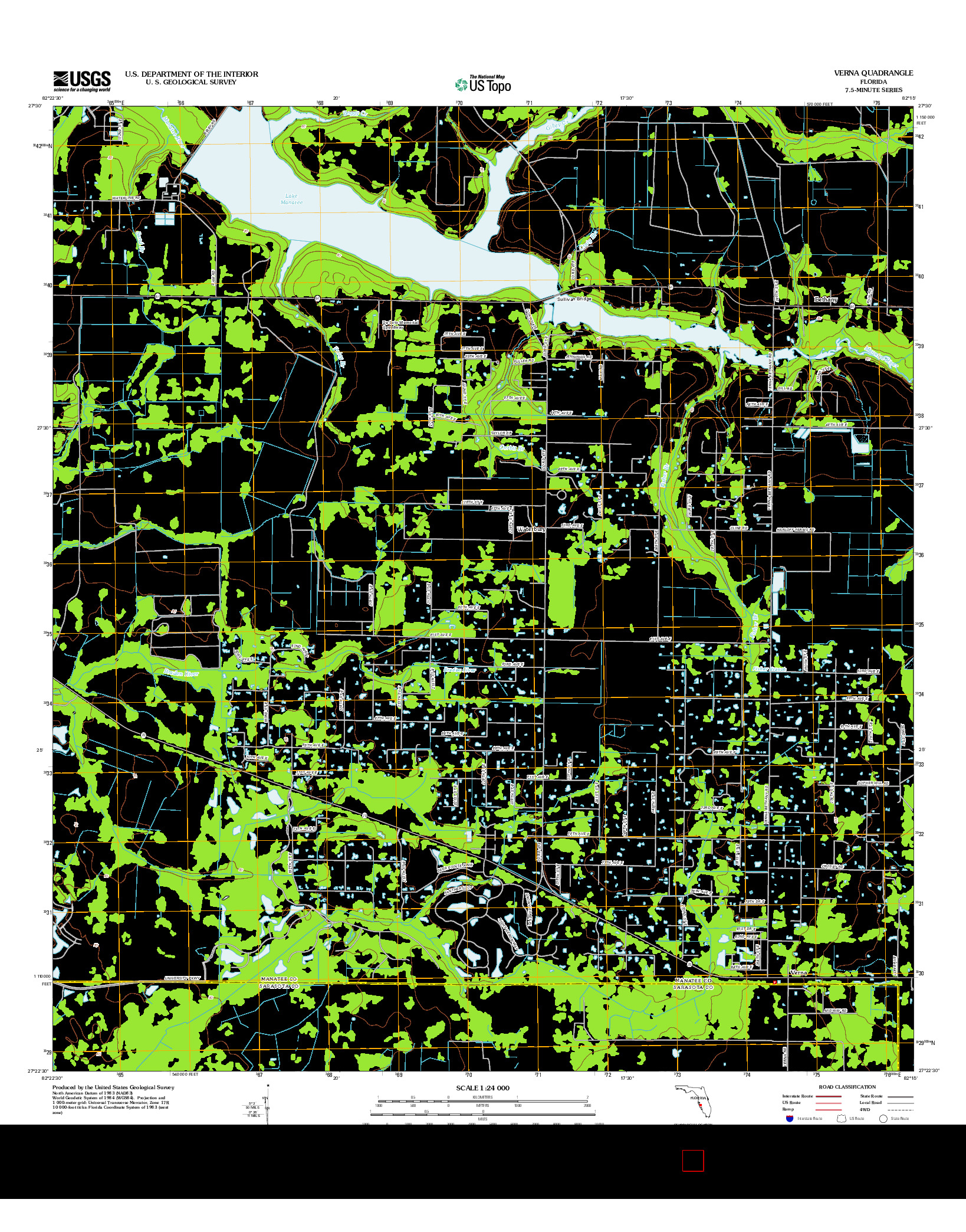 USGS US TOPO 7.5-MINUTE MAP FOR VERNA, FL 2012