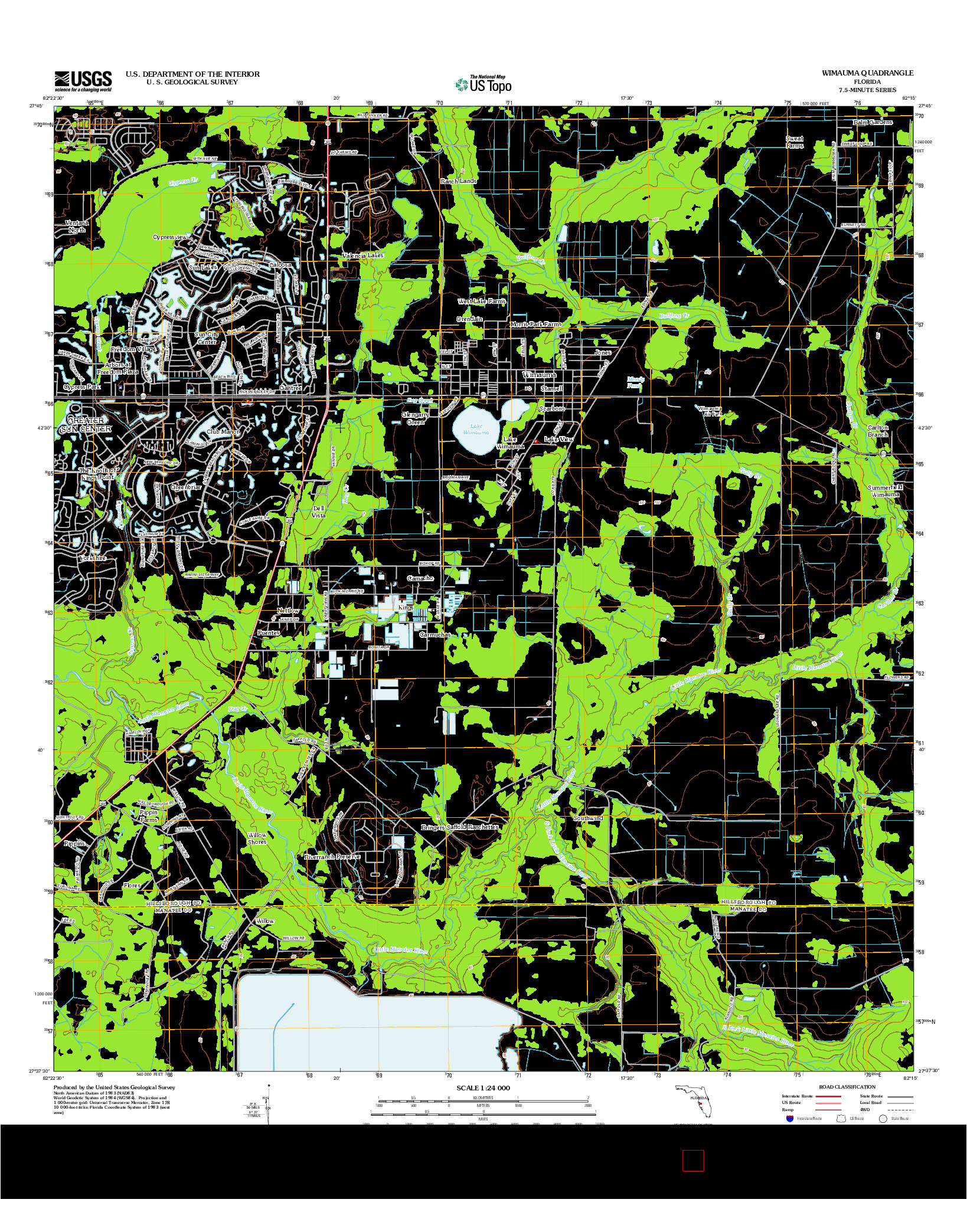 USGS US TOPO 7.5-MINUTE MAP FOR WIMAUMA, FL 2012