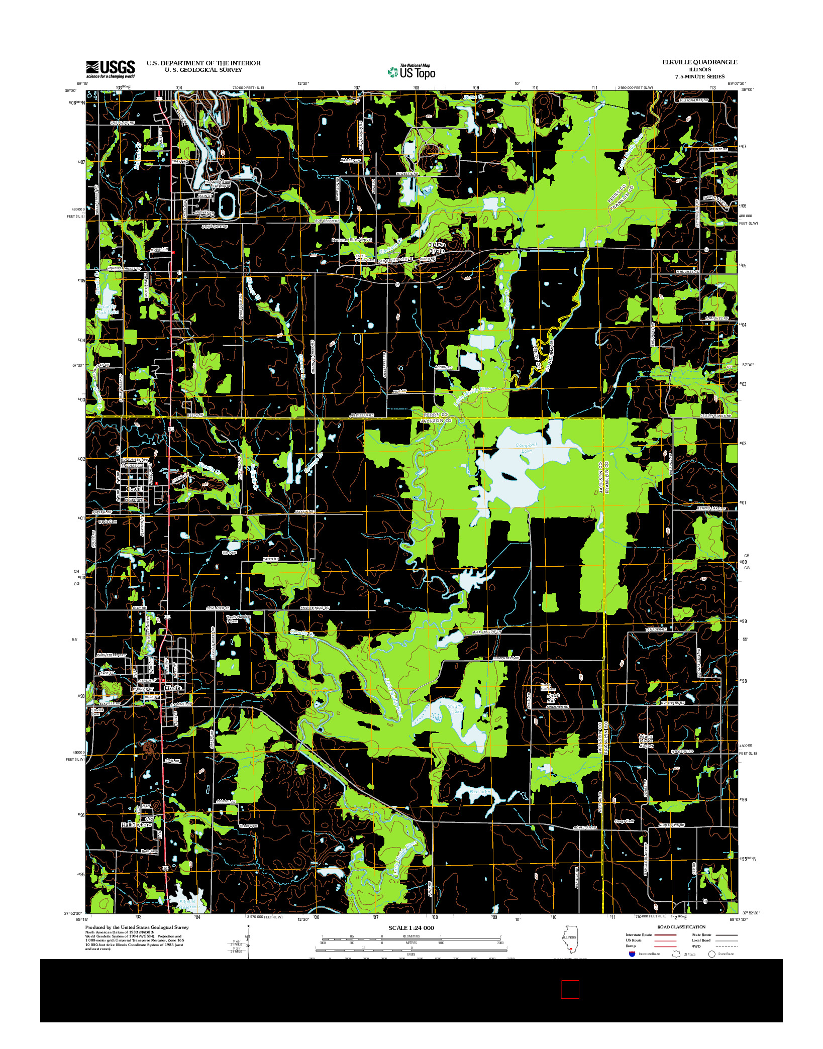 USGS US TOPO 7.5-MINUTE MAP FOR ELKVILLE, IL 2012