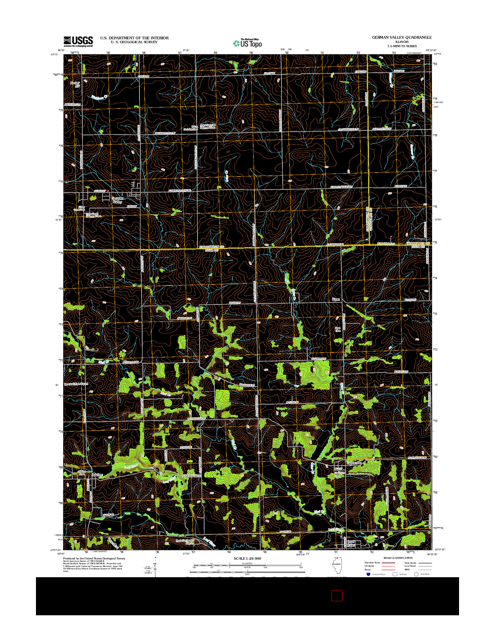 USGS US TOPO 7.5-MINUTE MAP FOR GERMAN VALLEY, IL 2012