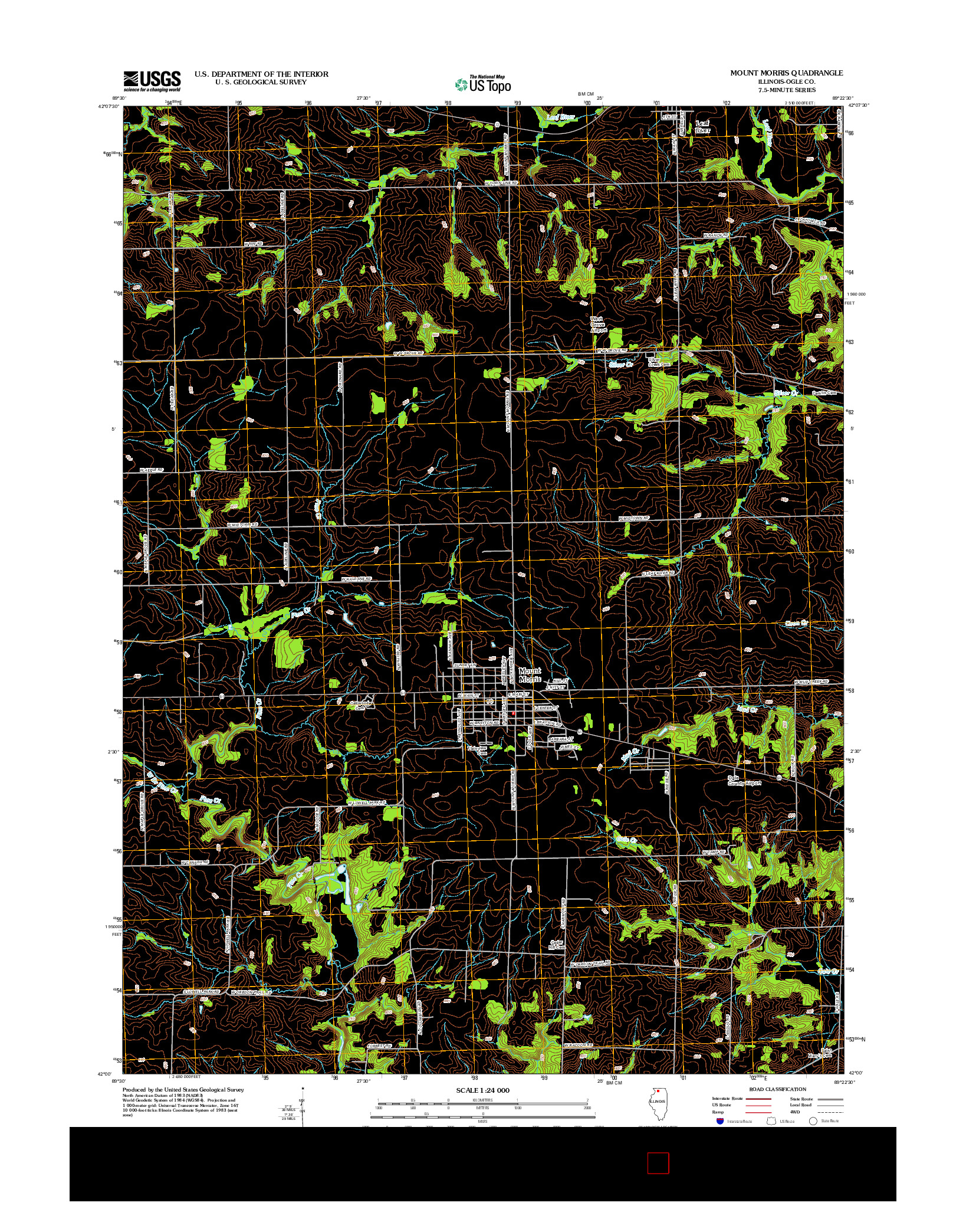 USGS US TOPO 7.5-MINUTE MAP FOR MOUNT MORRIS, IL 2012