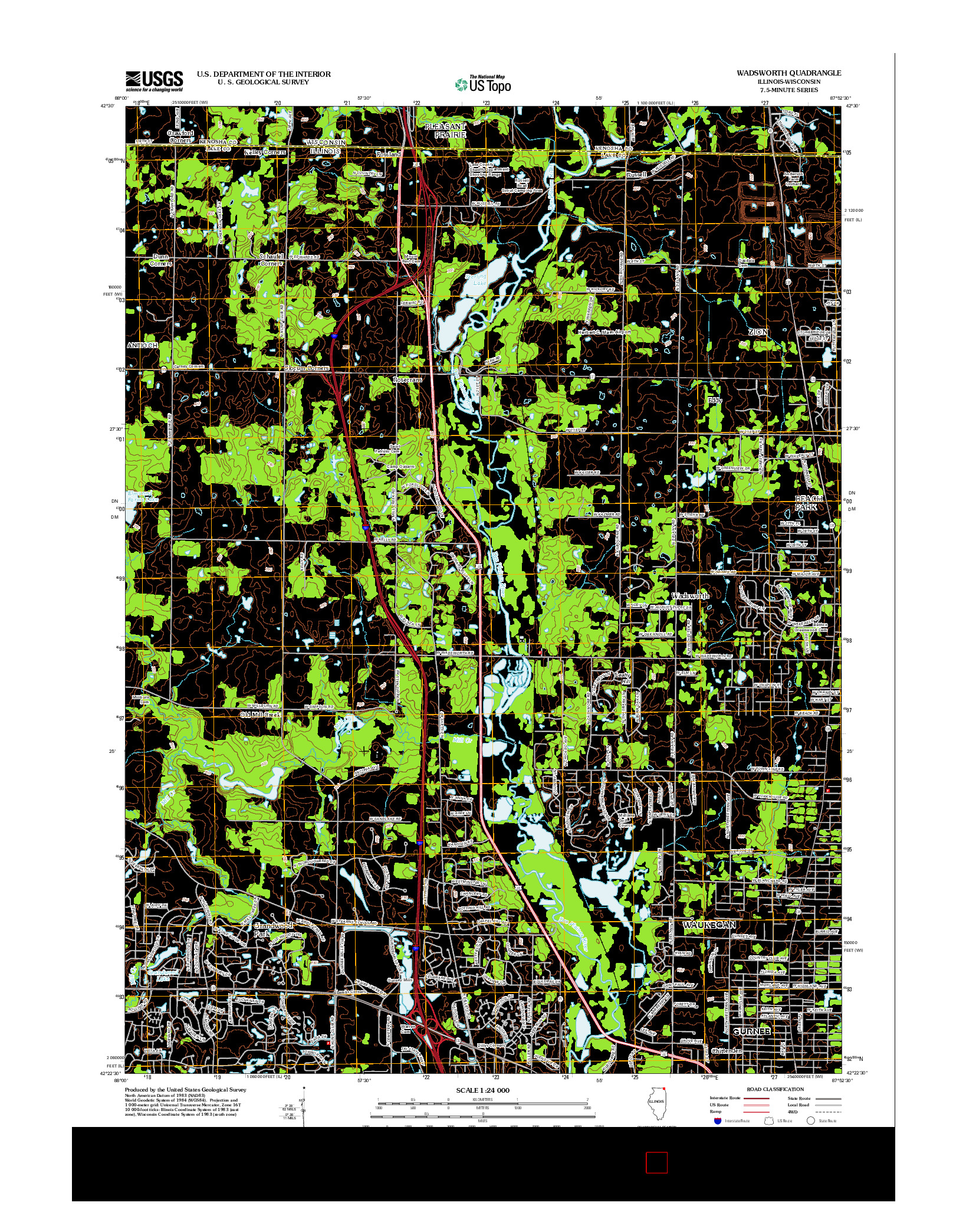 USGS US TOPO 7.5-MINUTE MAP FOR WADSWORTH, IL-WI 2012