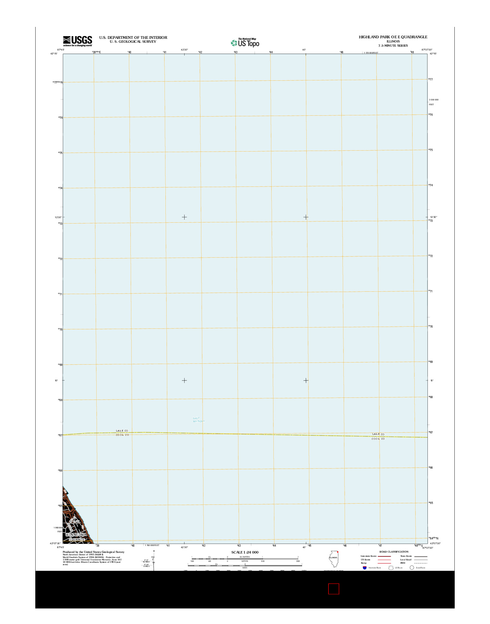 USGS US TOPO 7.5-MINUTE MAP FOR HIGHLAND PARK OE E, IL 2012