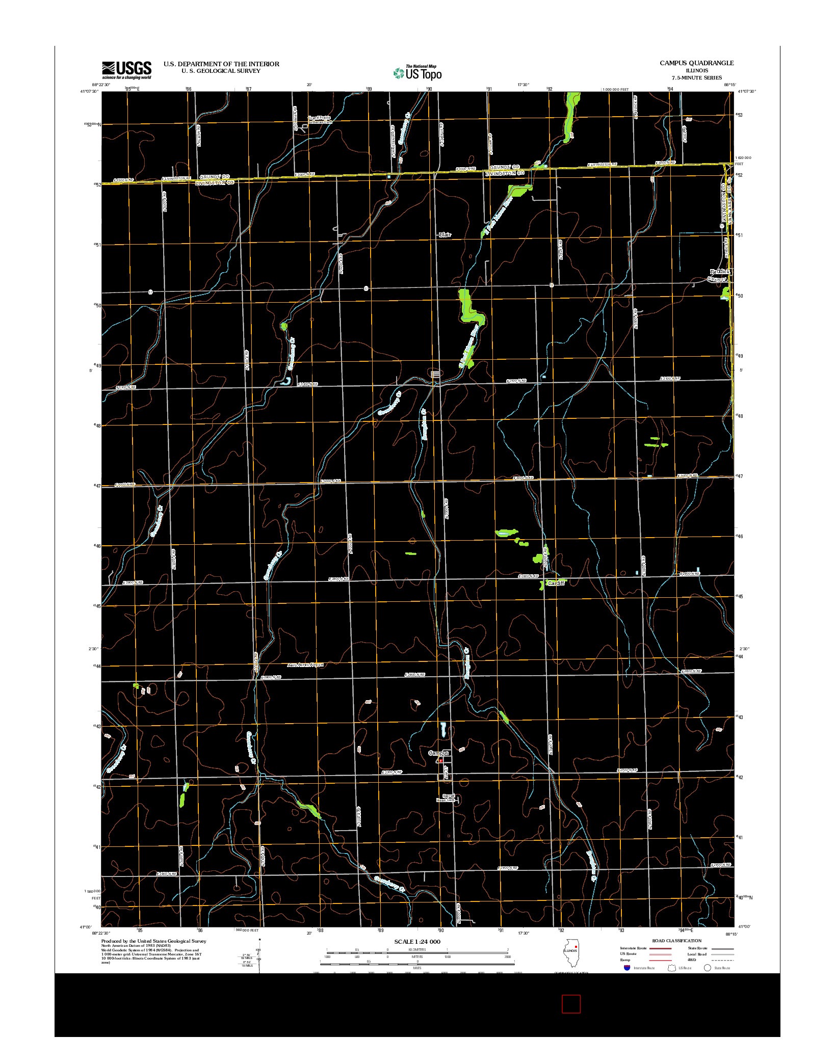 USGS US TOPO 7.5-MINUTE MAP FOR CAMPUS, IL 2012