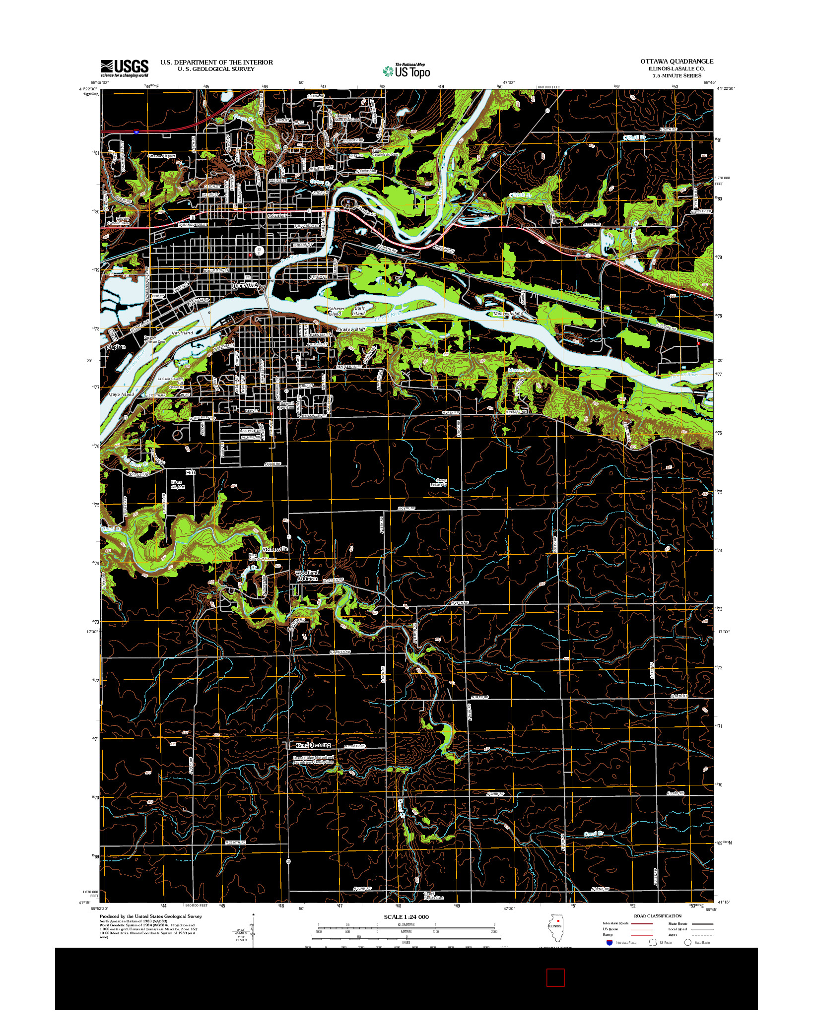 USGS US TOPO 7.5-MINUTE MAP FOR OTTAWA, IL 2012