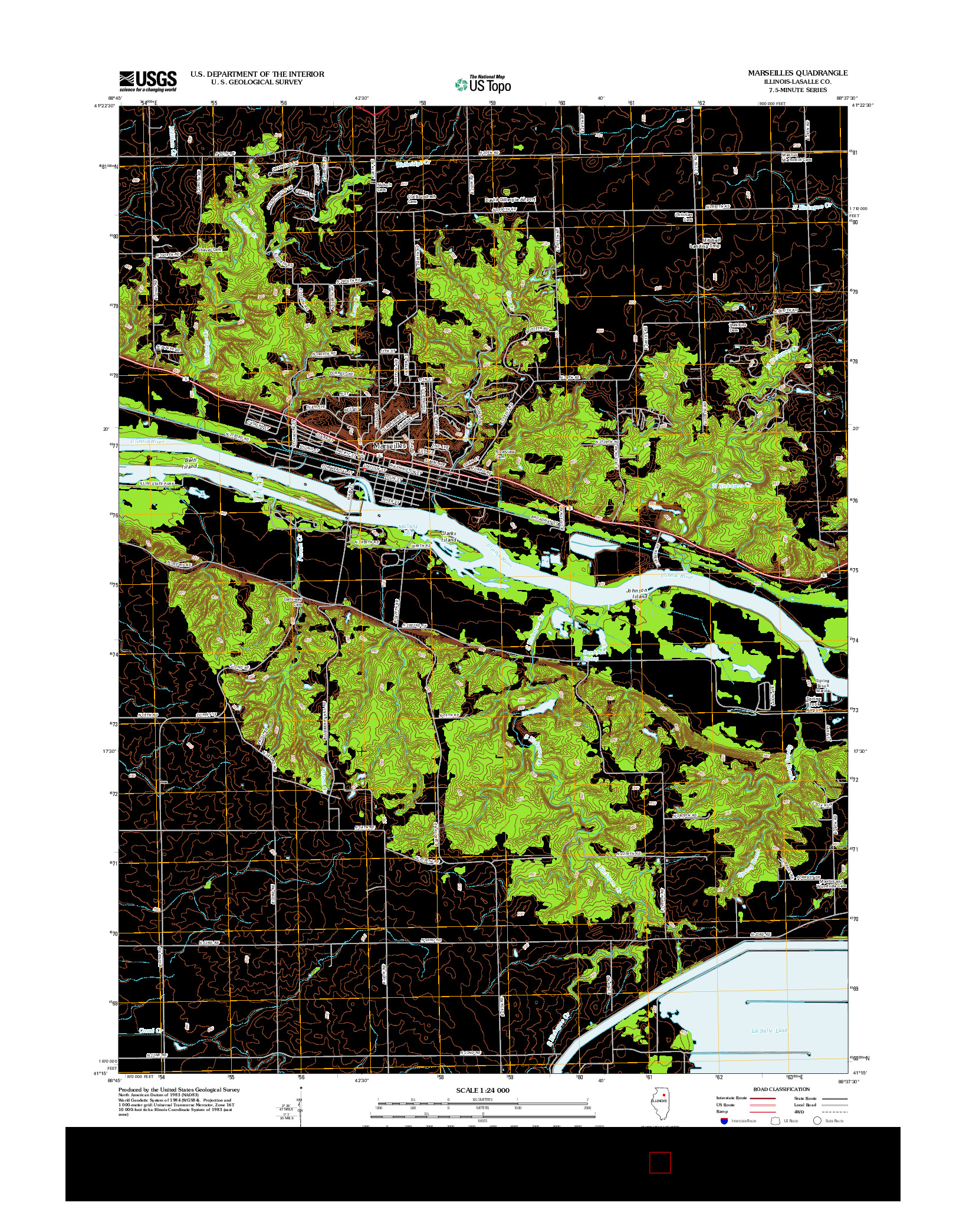 USGS US TOPO 7.5-MINUTE MAP FOR MARSEILLES, IL 2012