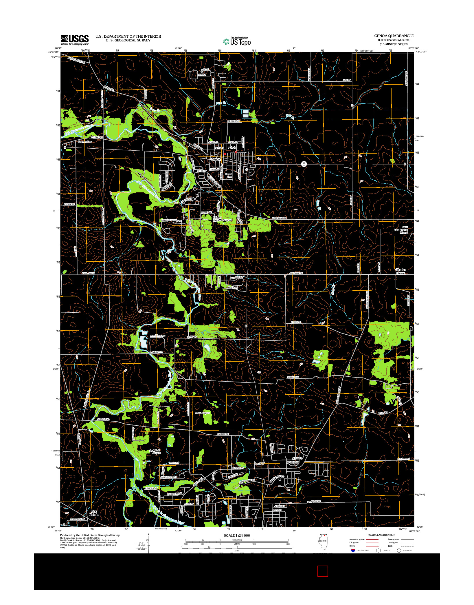 USGS US TOPO 7.5-MINUTE MAP FOR GENOA, IL 2012