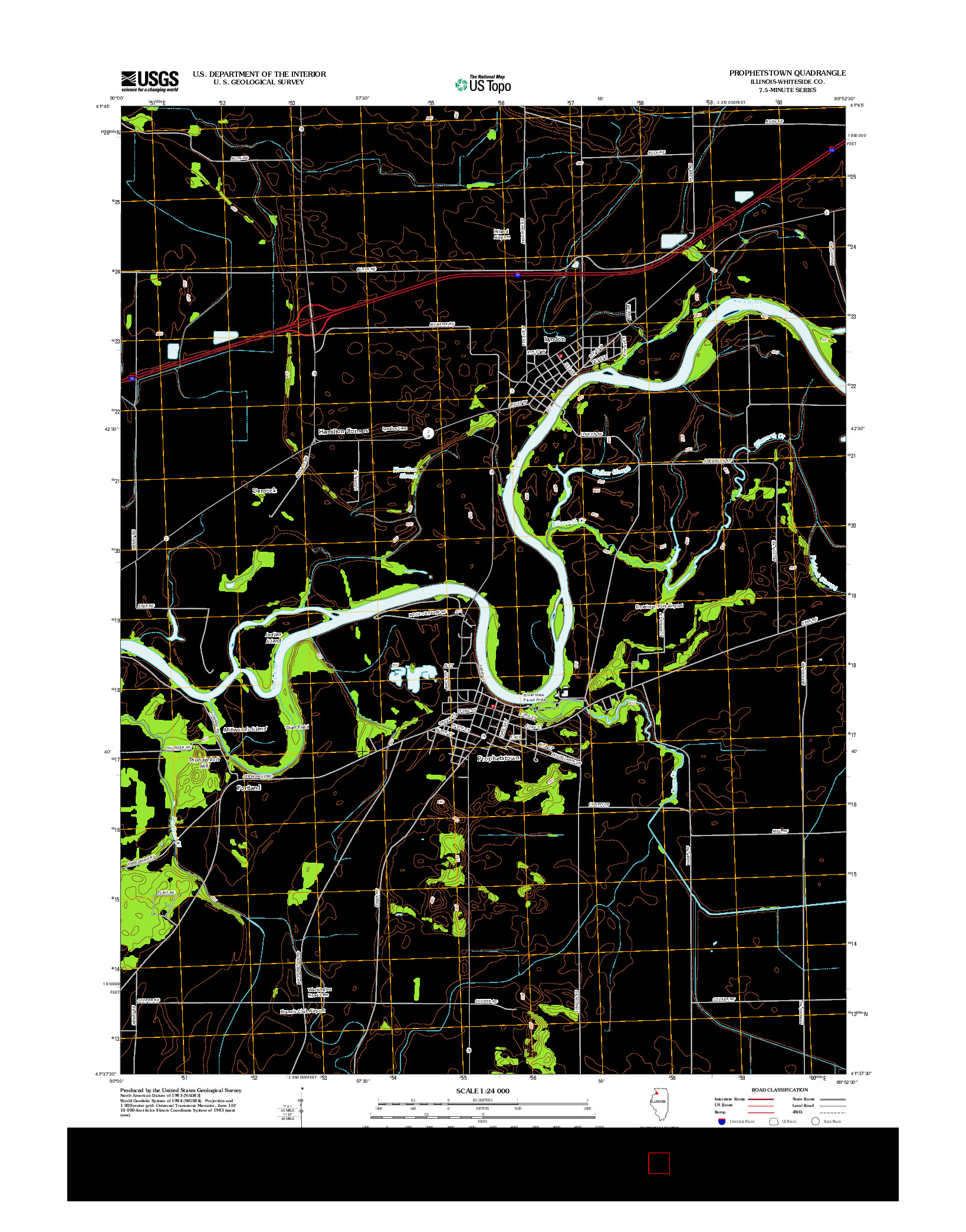 USGS US TOPO 7.5-MINUTE MAP FOR PROPHETSTOWN, IL 2012