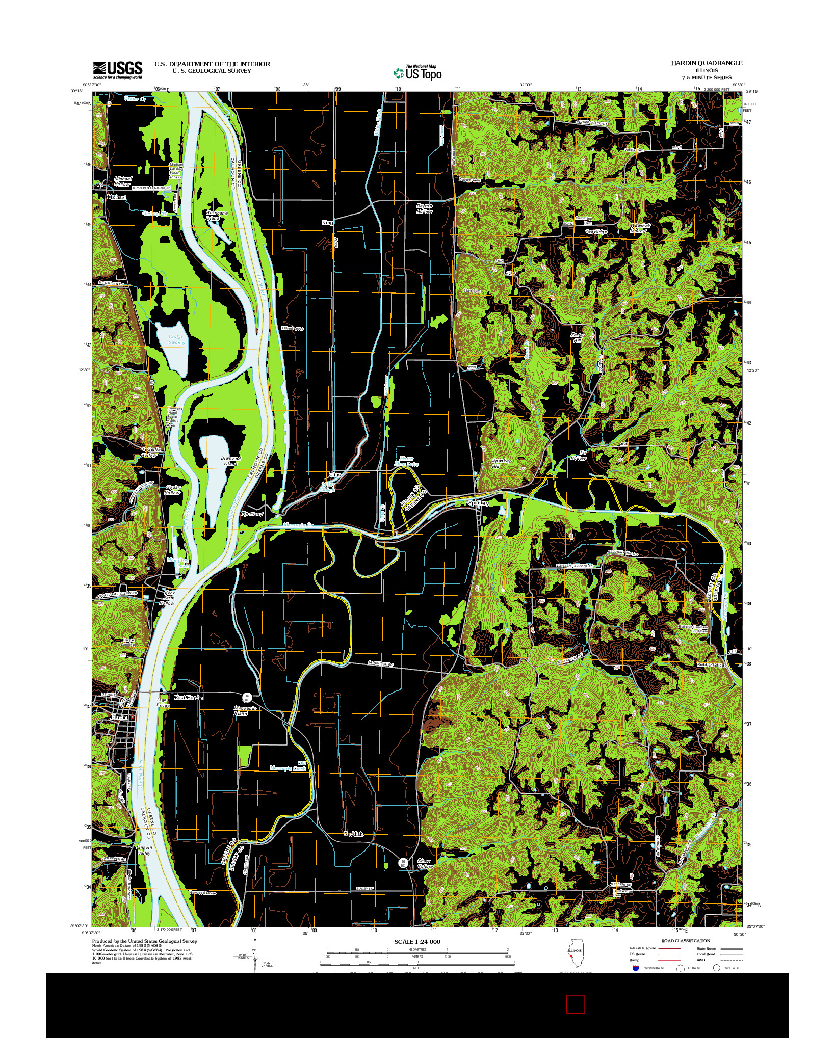 USGS US TOPO 7.5-MINUTE MAP FOR HARDIN, IL 2012