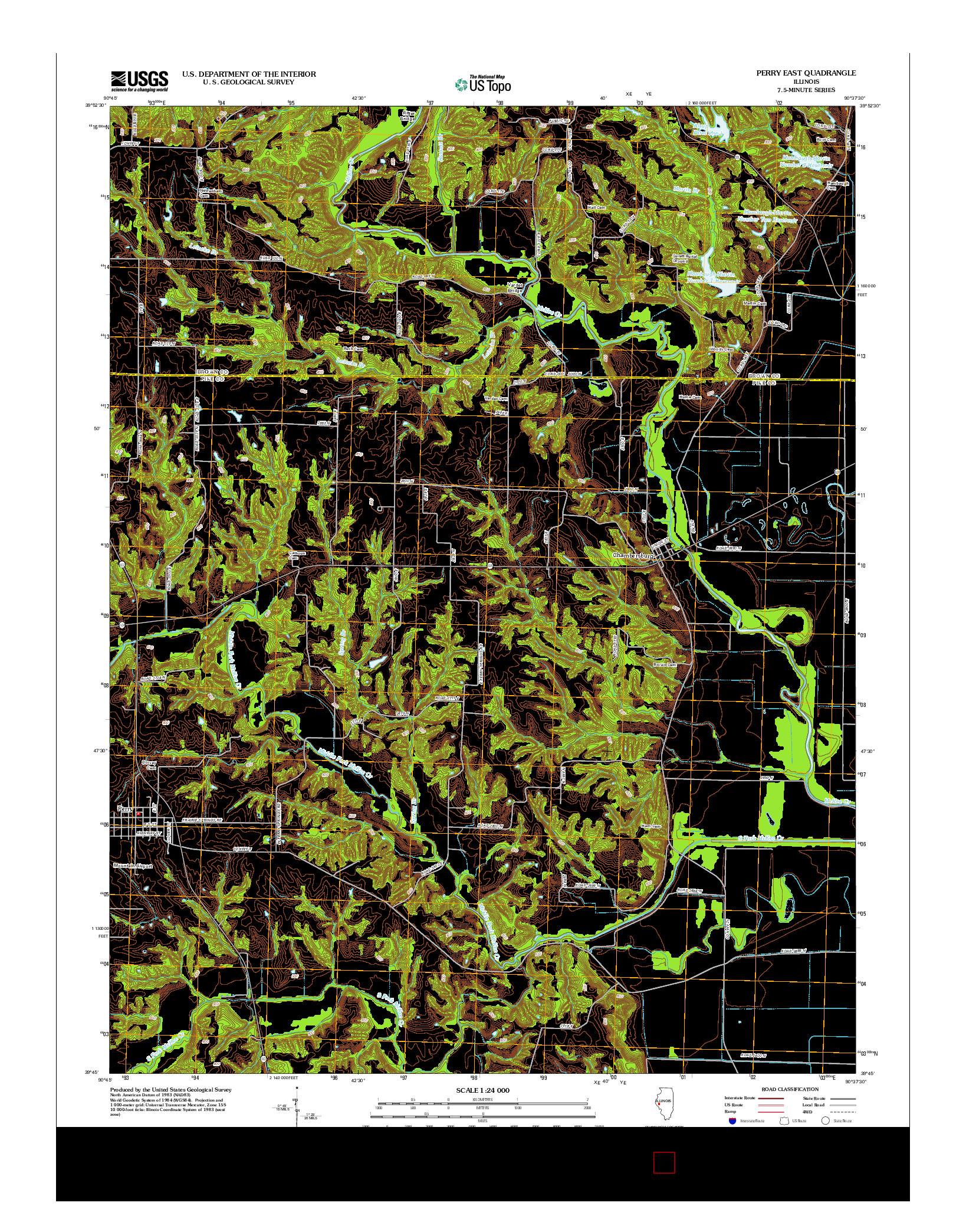 USGS US TOPO 7.5-MINUTE MAP FOR PERRY EAST, IL 2012
