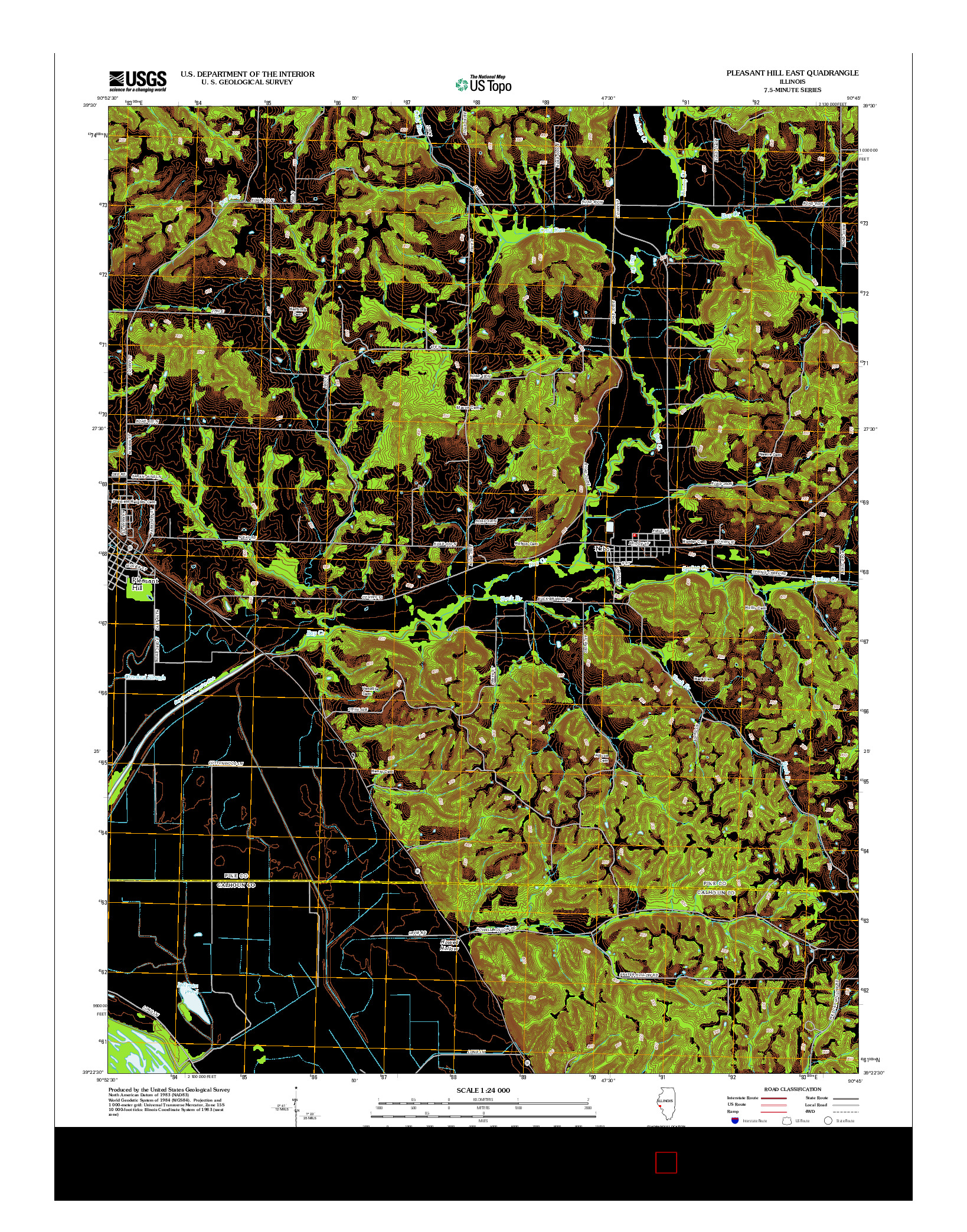 USGS US TOPO 7.5-MINUTE MAP FOR PLEASANT HILL EAST, IL 2012