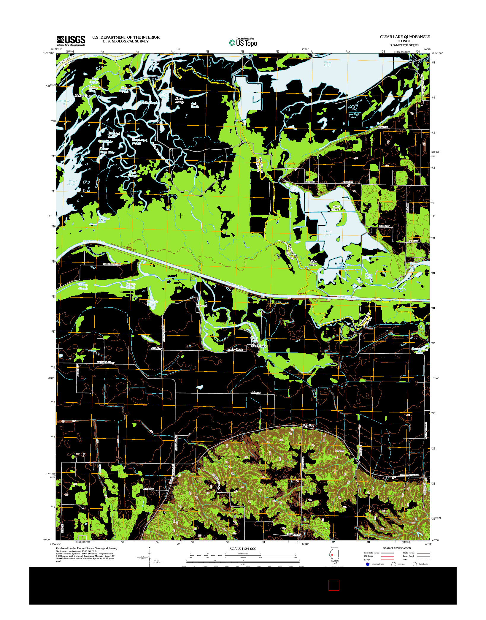 USGS US TOPO 7.5-MINUTE MAP FOR CLEAR LAKE, IL 2012