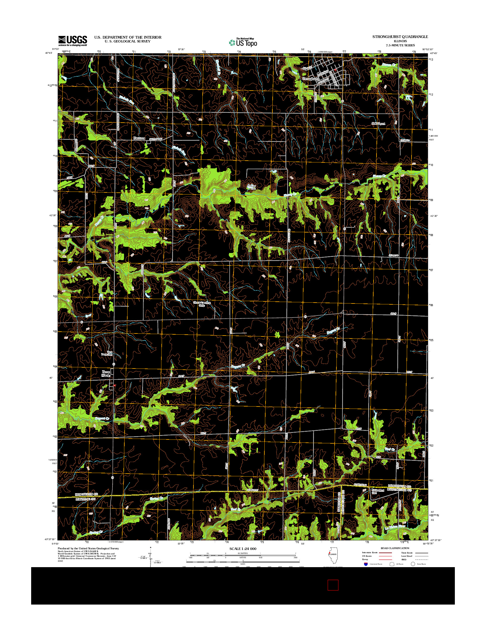 USGS US TOPO 7.5-MINUTE MAP FOR STRONGHURST, IL 2012