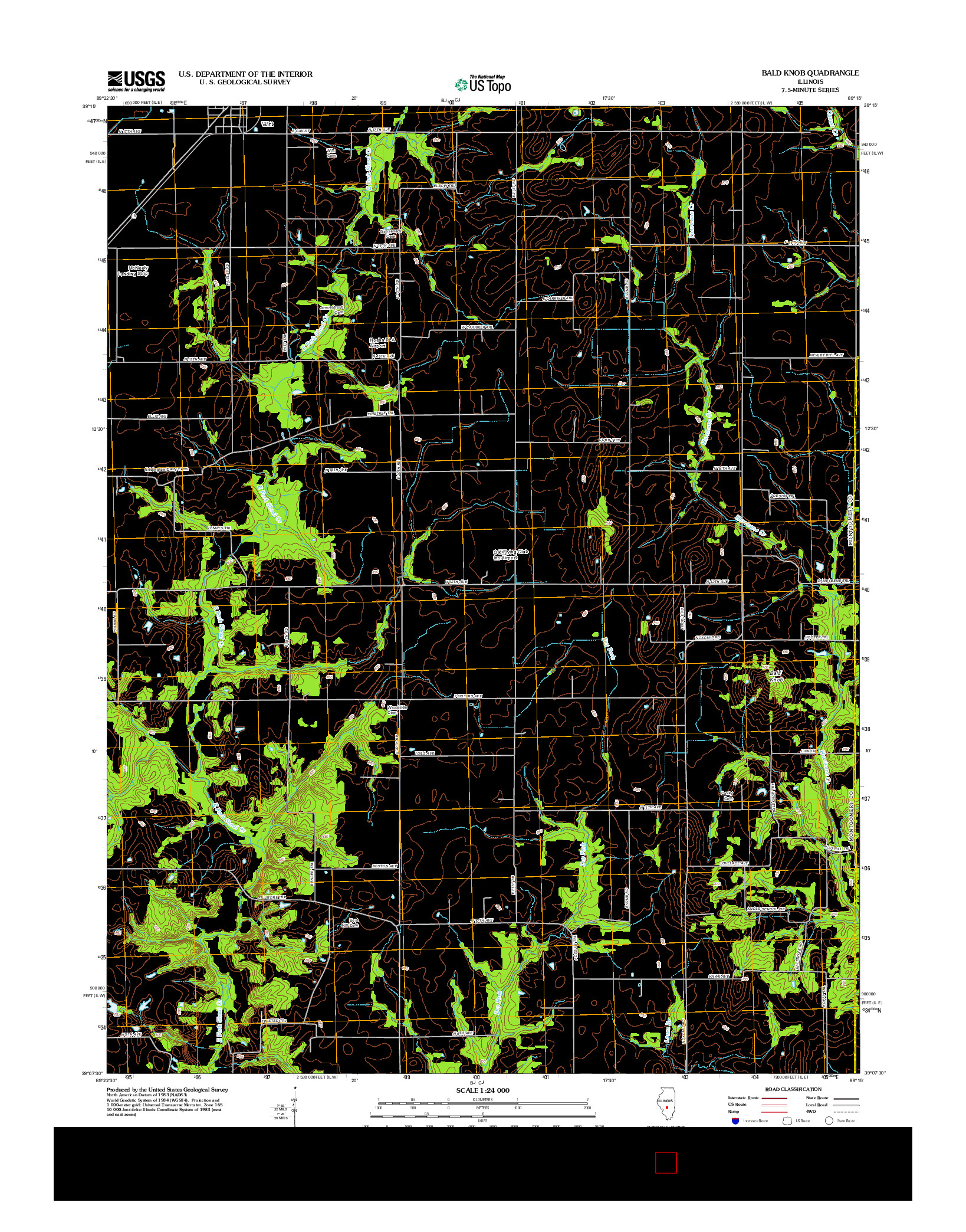 USGS US TOPO 7.5-MINUTE MAP FOR BALD KNOB, IL 2012