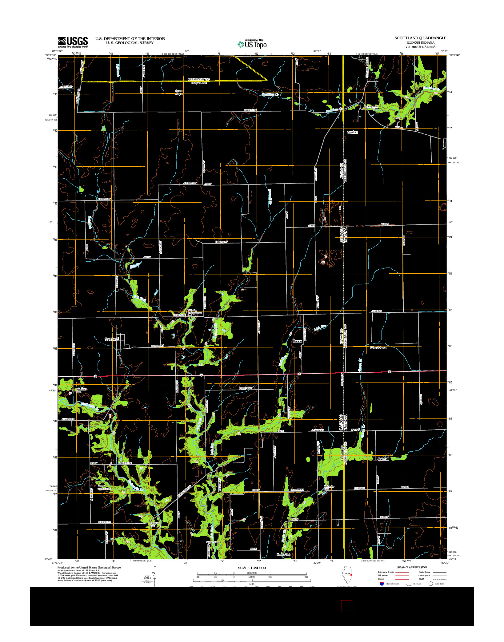 USGS US TOPO 7.5-MINUTE MAP FOR SCOTTLAND, IL-IN 2012