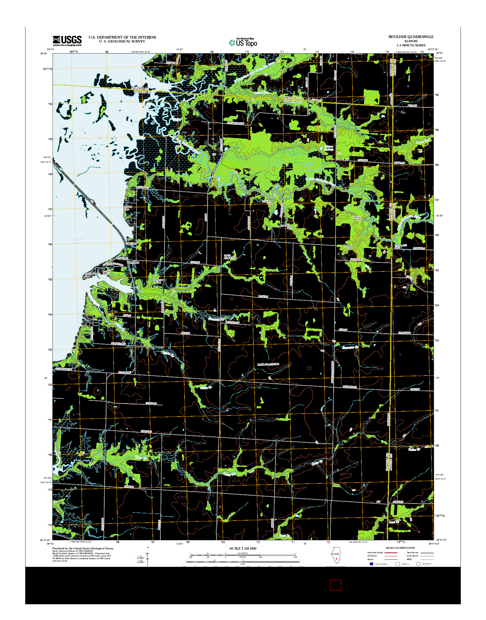 USGS US TOPO 7.5-MINUTE MAP FOR BOULDER, IL 2012