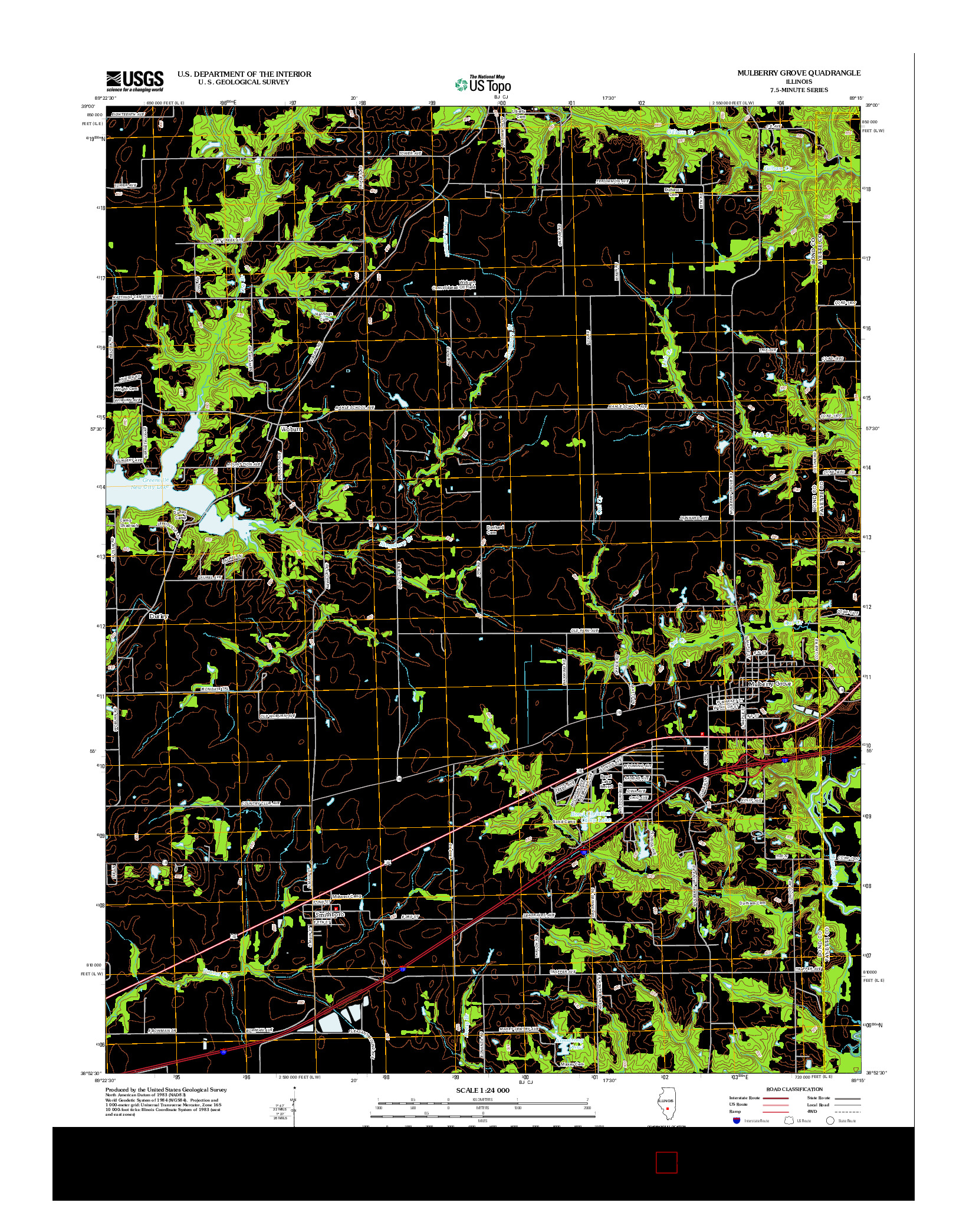 USGS US TOPO 7.5-MINUTE MAP FOR MULBERRY GROVE, IL 2012