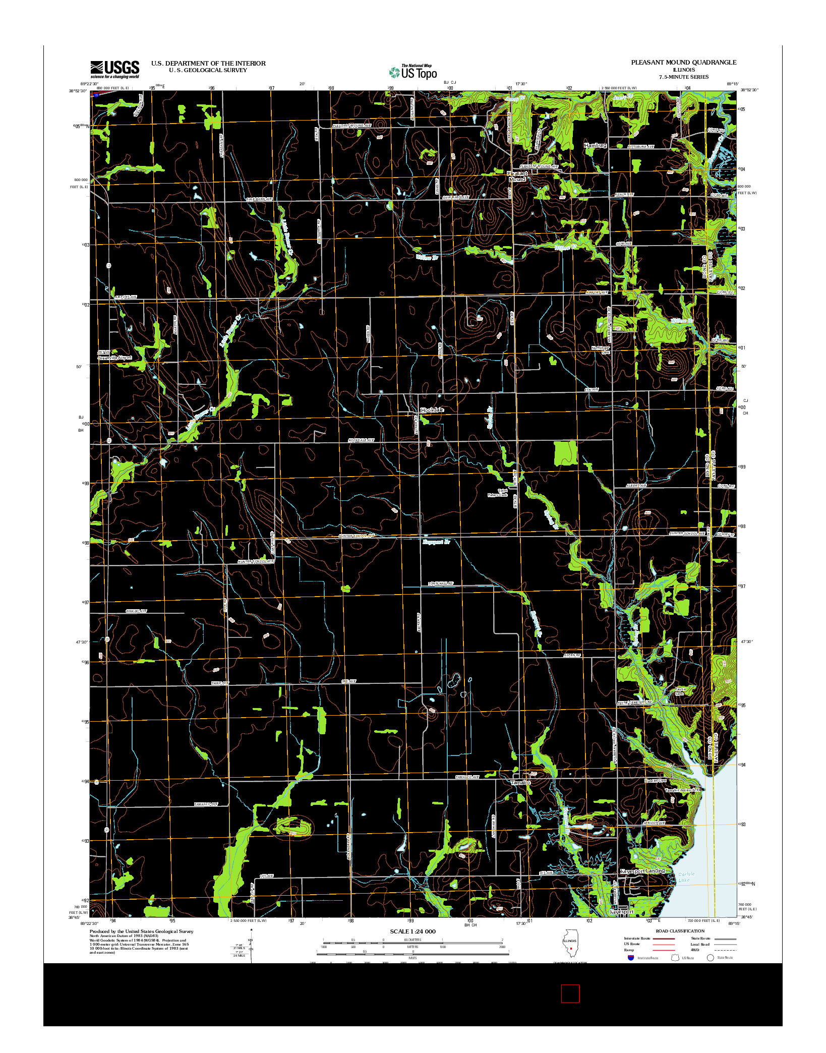 USGS US TOPO 7.5-MINUTE MAP FOR PLEASANT MOUND, IL 2012