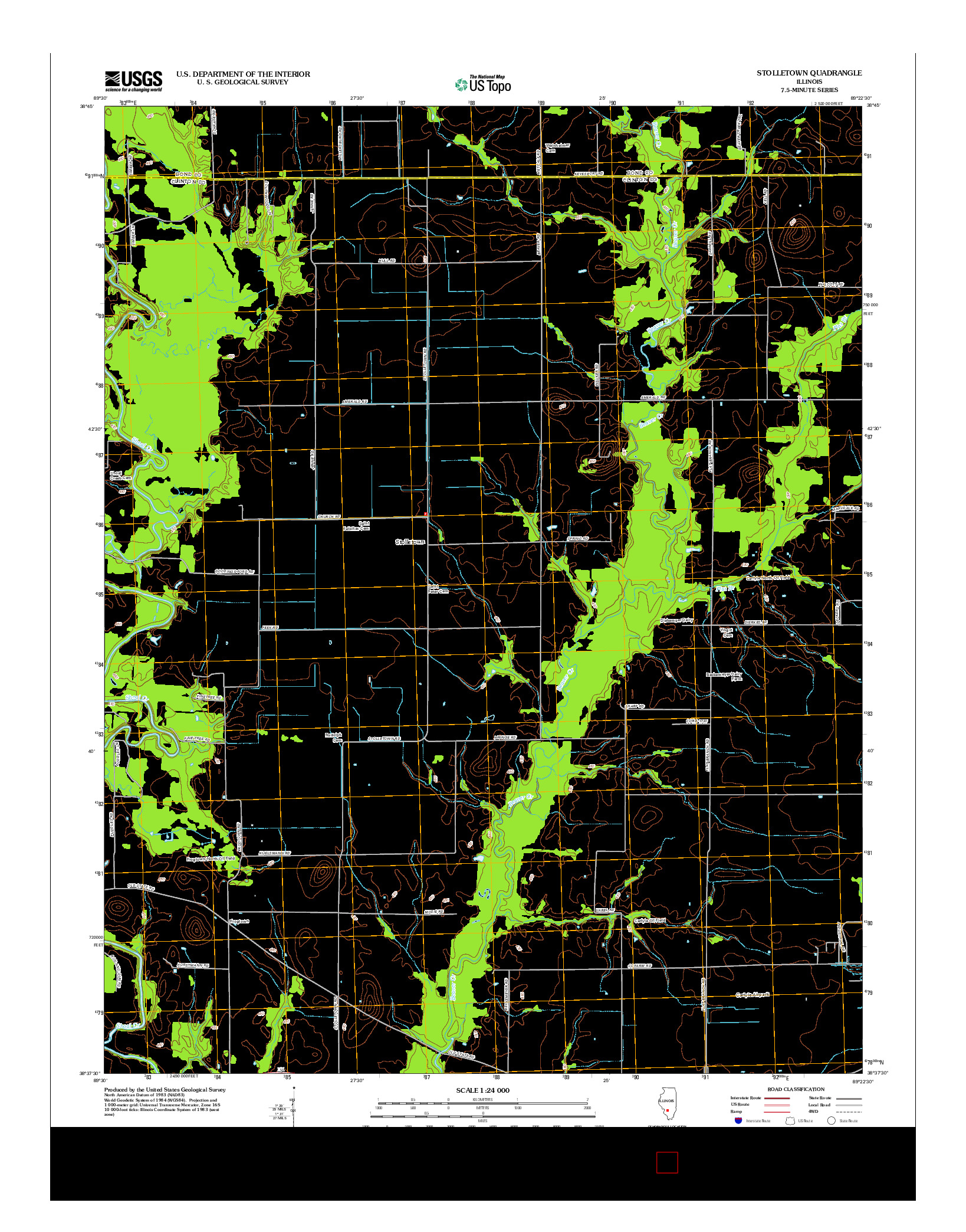 USGS US TOPO 7.5-MINUTE MAP FOR STOLLETOWN, IL 2012