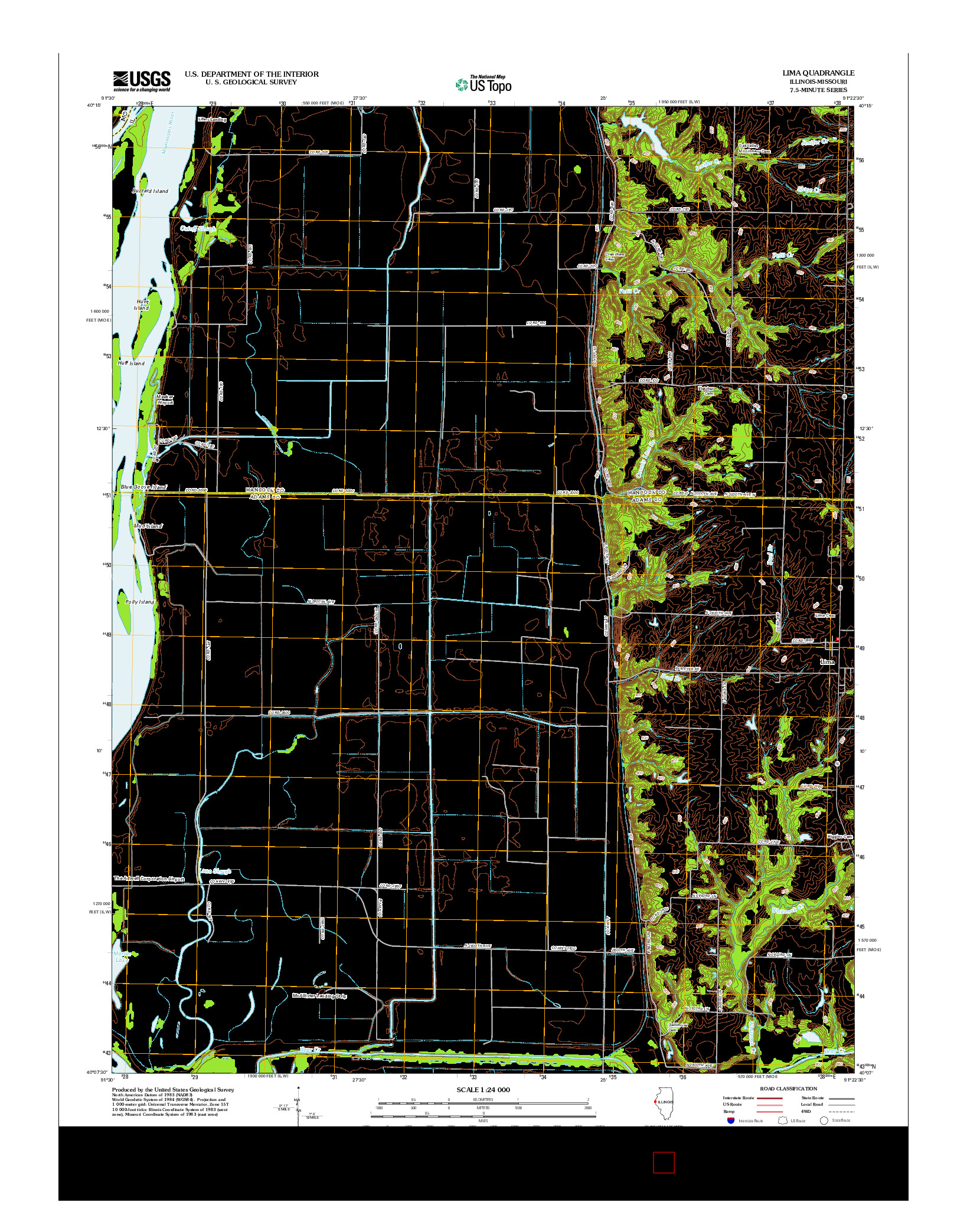 USGS US TOPO 7.5-MINUTE MAP FOR LIMA, IL-MO 2012