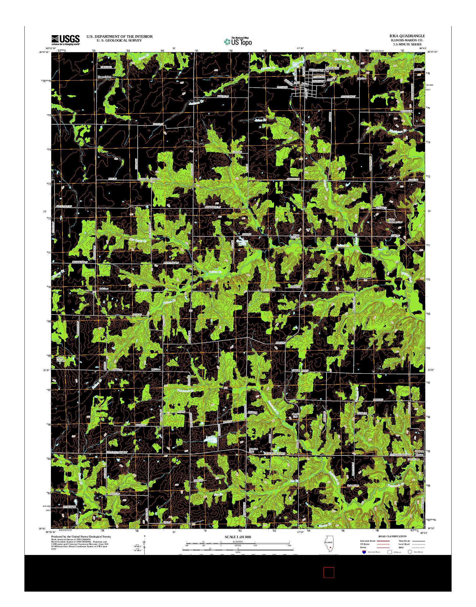 USGS US TOPO 7.5-MINUTE MAP FOR IUKA, IL 2012