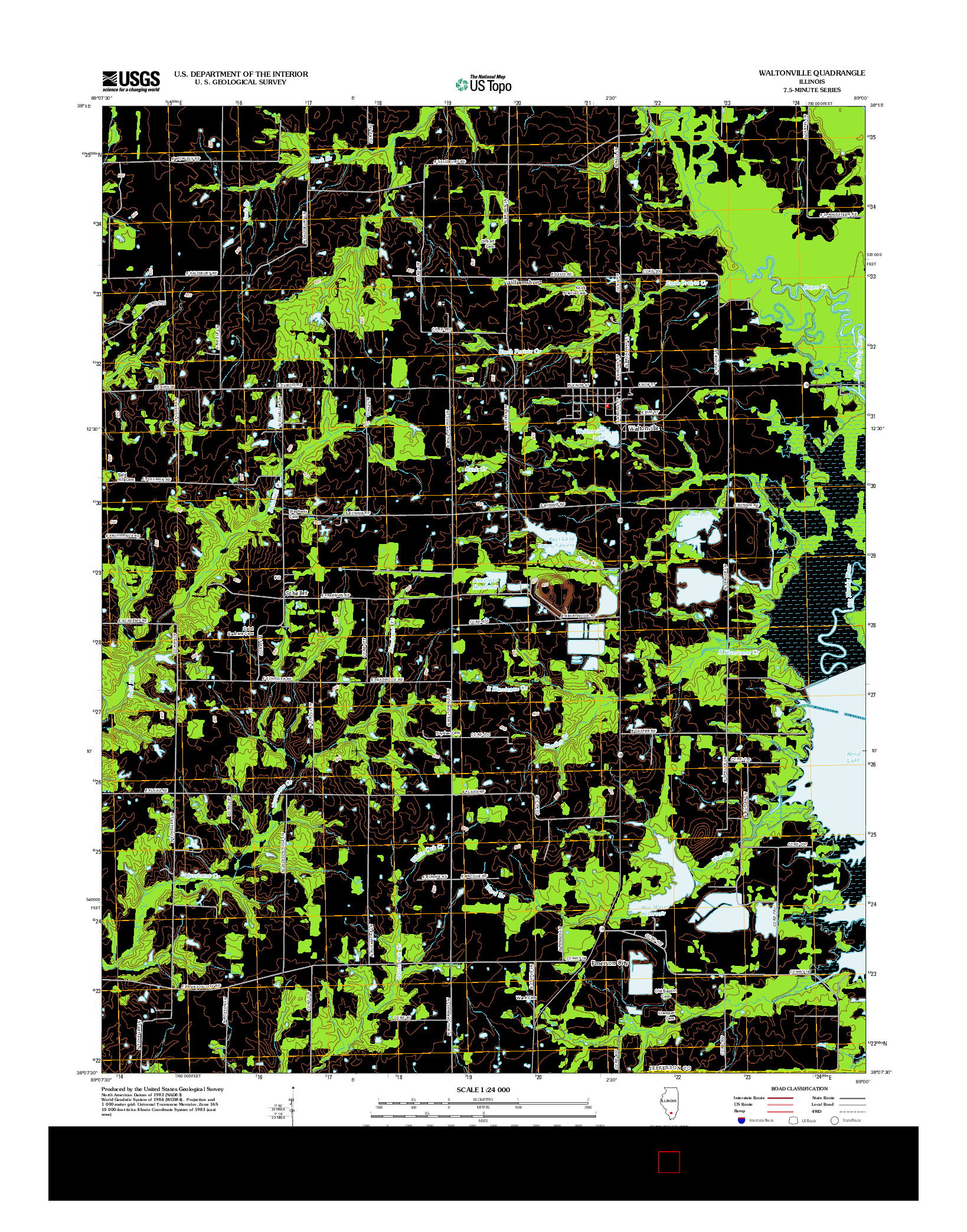 USGS US TOPO 7.5-MINUTE MAP FOR WALTONVILLE, IL 2012