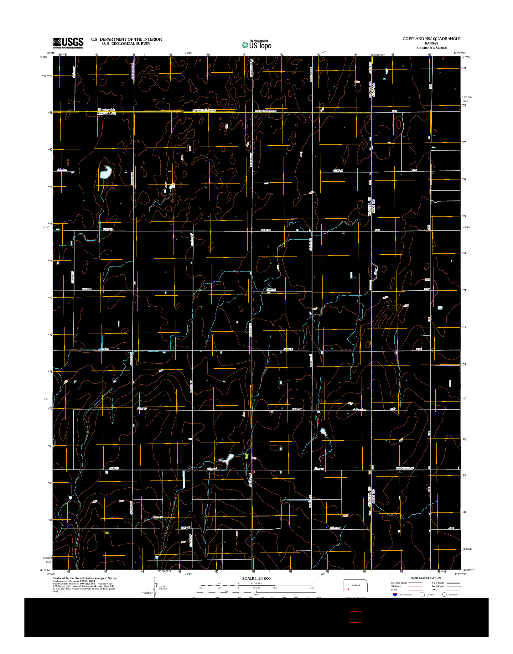 USGS US TOPO 7.5-MINUTE MAP FOR COPELAND NW, KS 2012