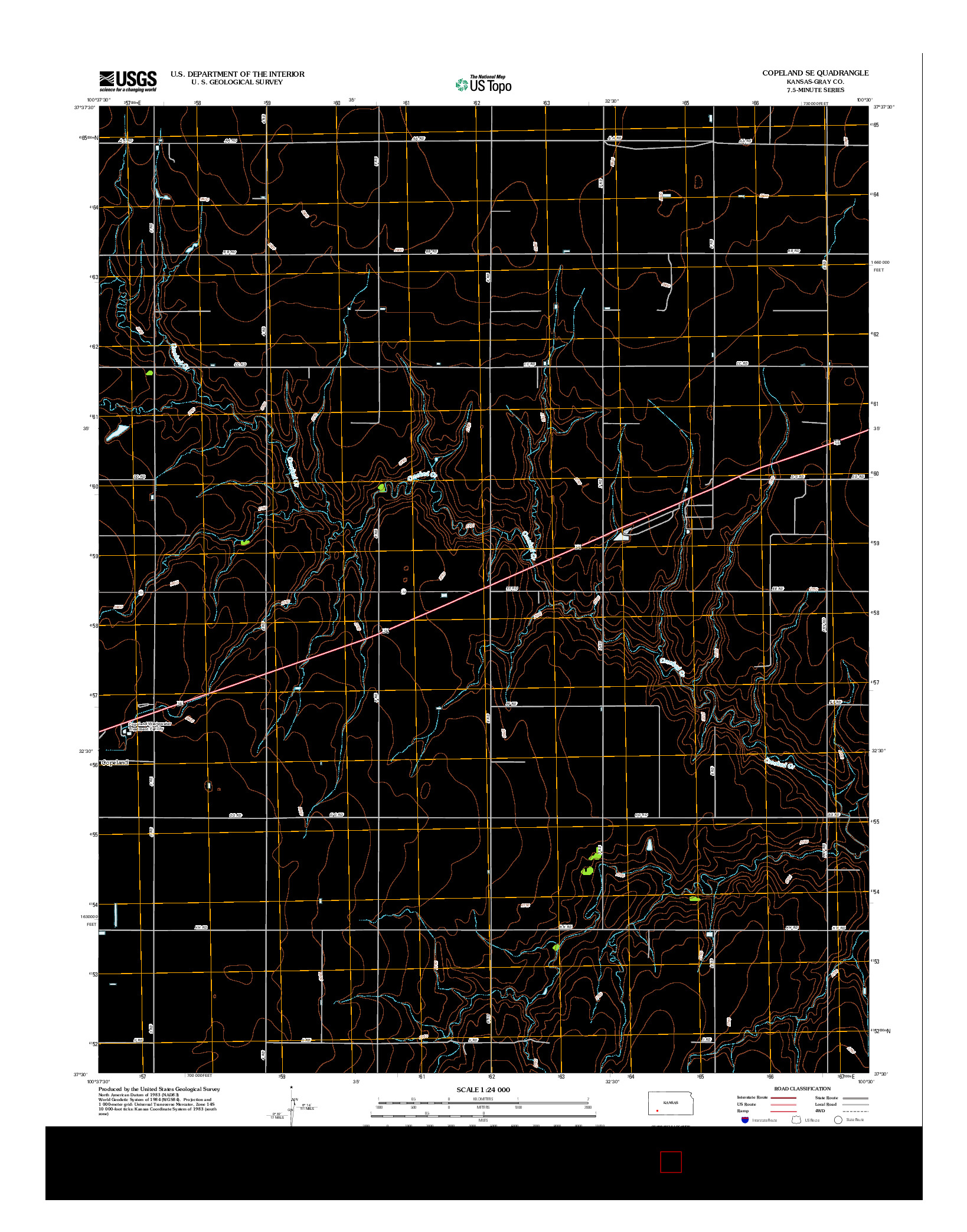 USGS US TOPO 7.5-MINUTE MAP FOR COPELAND SE, KS 2012