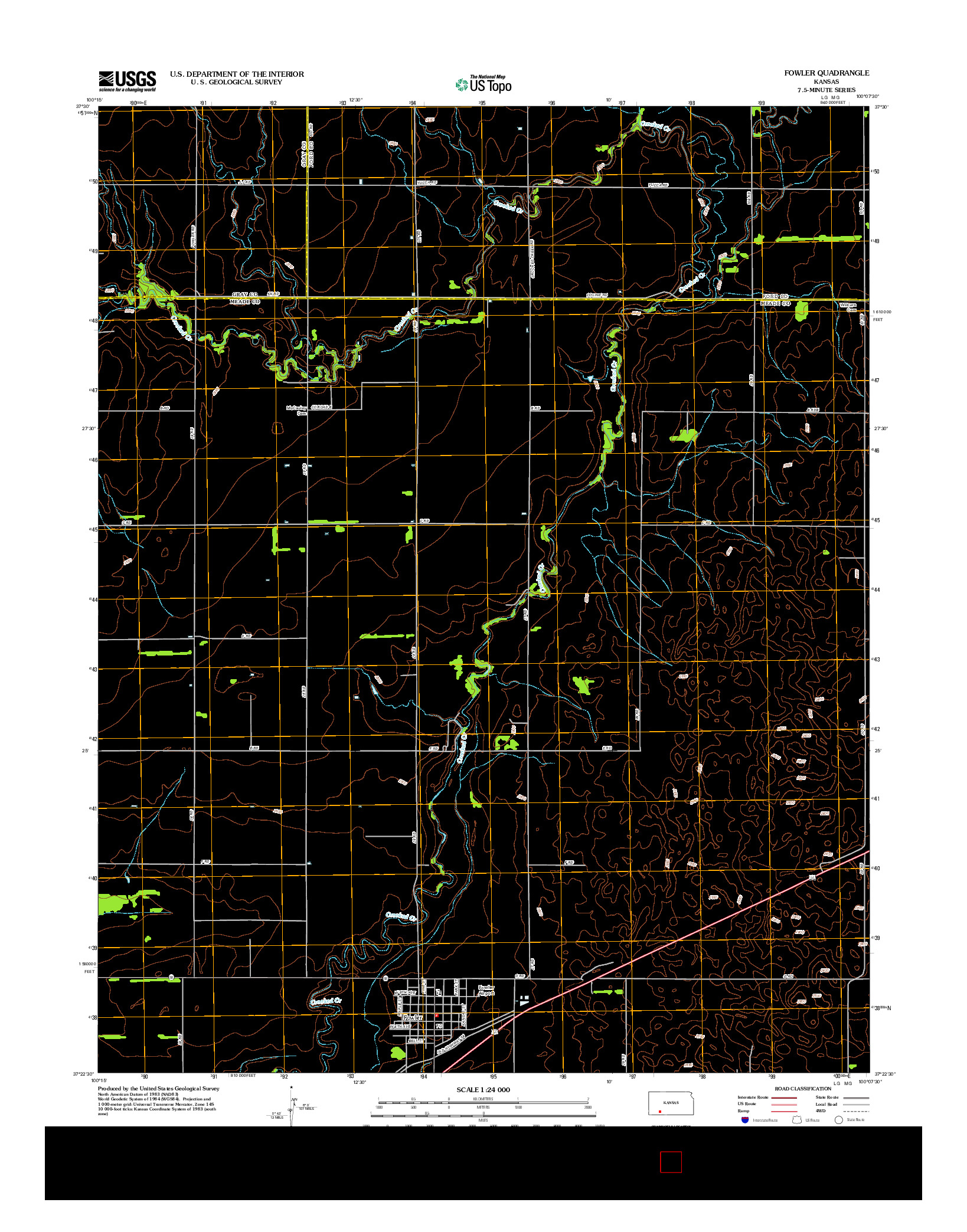 USGS US TOPO 7.5-MINUTE MAP FOR FOWLER, KS 2012