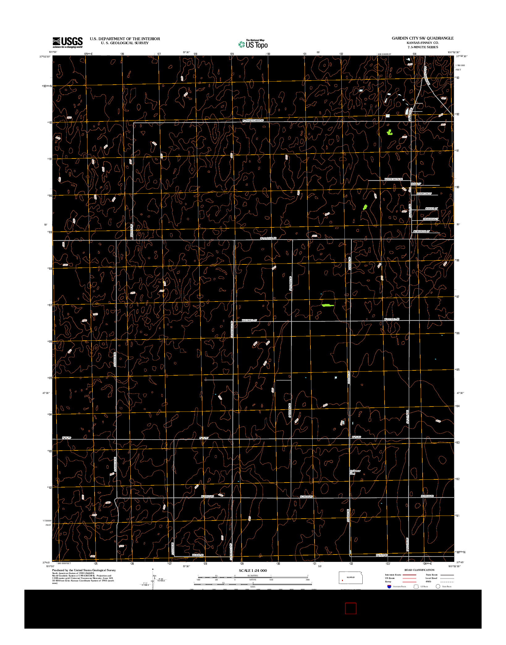 USGS US TOPO 7.5-MINUTE MAP FOR GARDEN CITY SW, KS 2012
