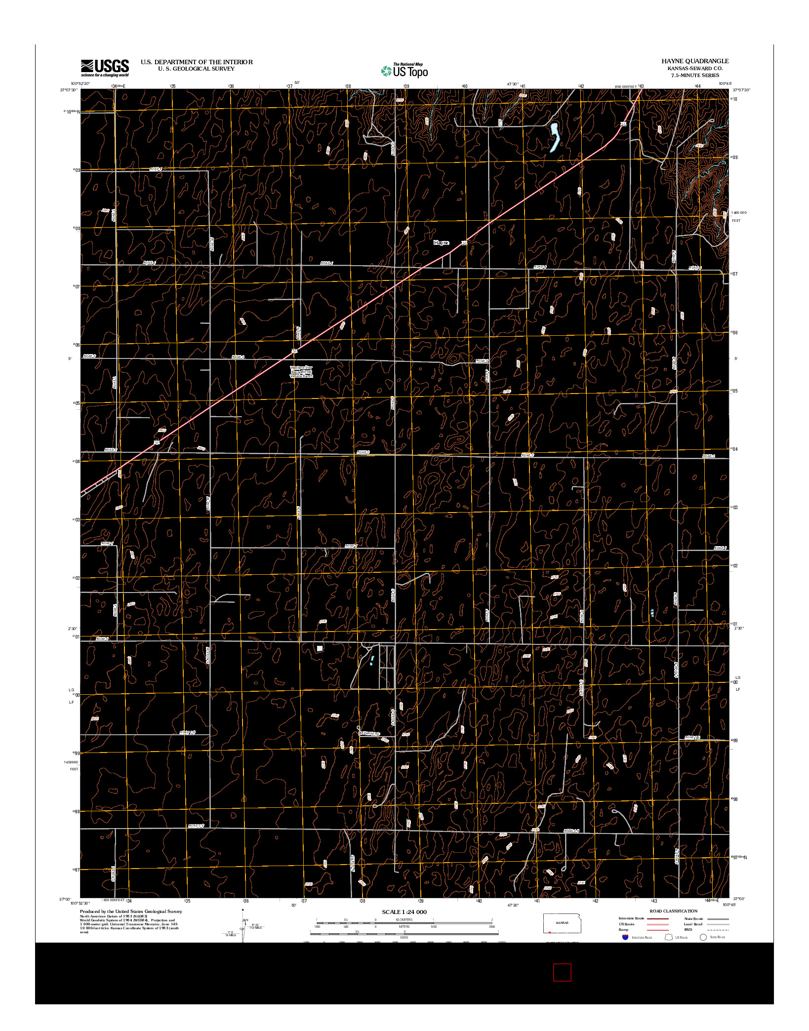 USGS US TOPO 7.5-MINUTE MAP FOR HAYNE, KS 2012